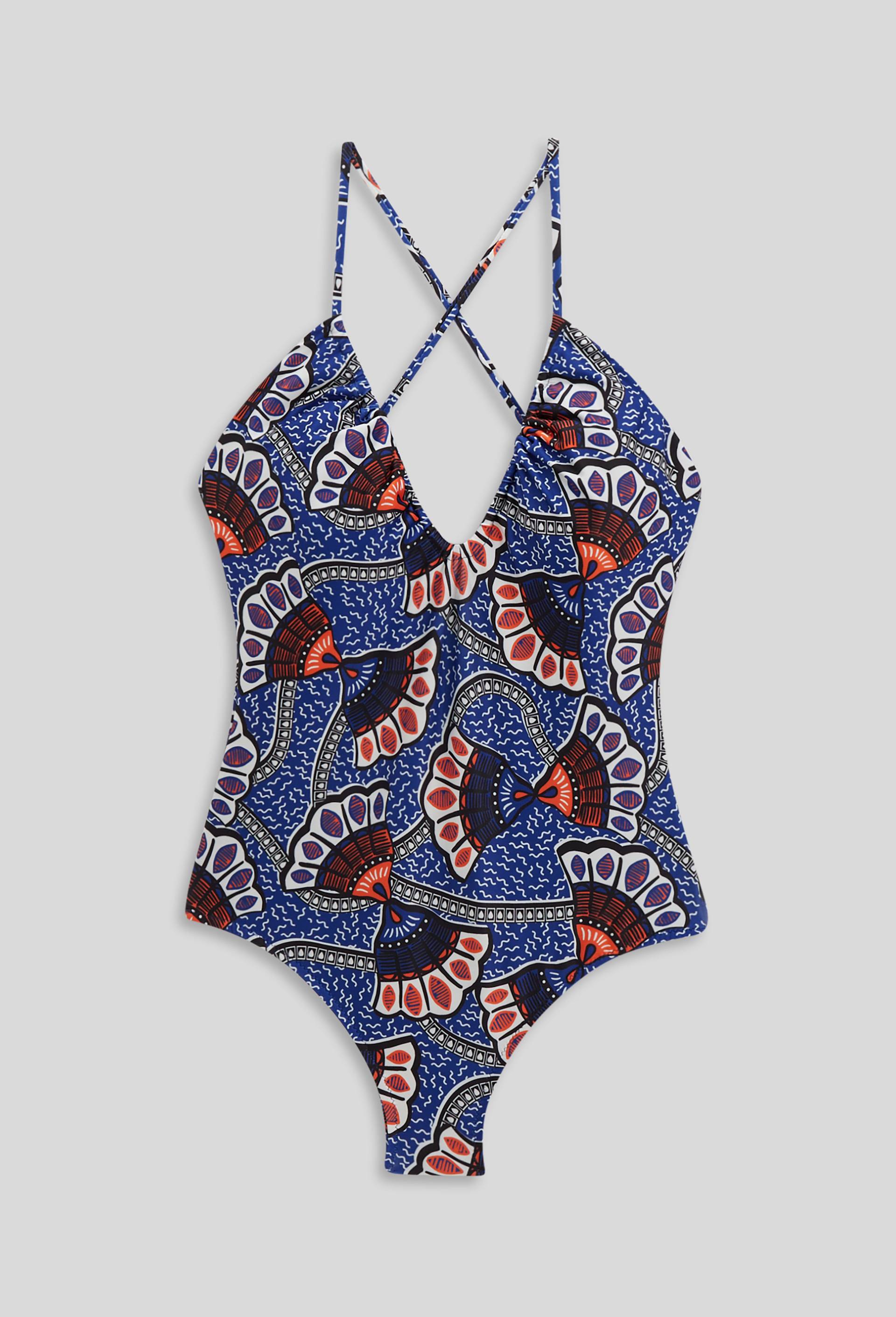 Maillot de bain 1 pièce, Oeko-Tex et matière recyclée, Bleu, large image number 2