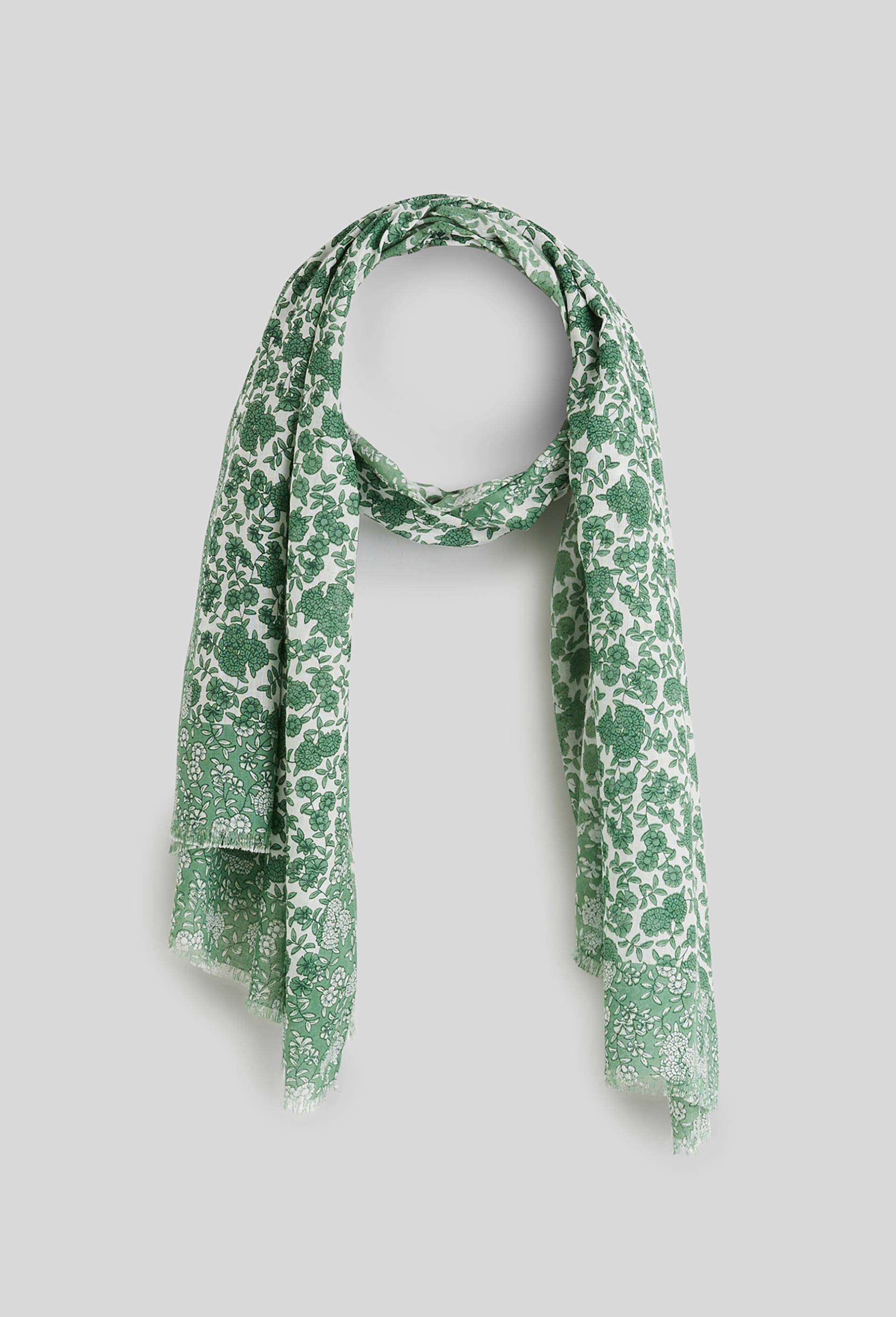 Etole imprimée, viscose certifiée Ecovero, Vert, large image number 0.0