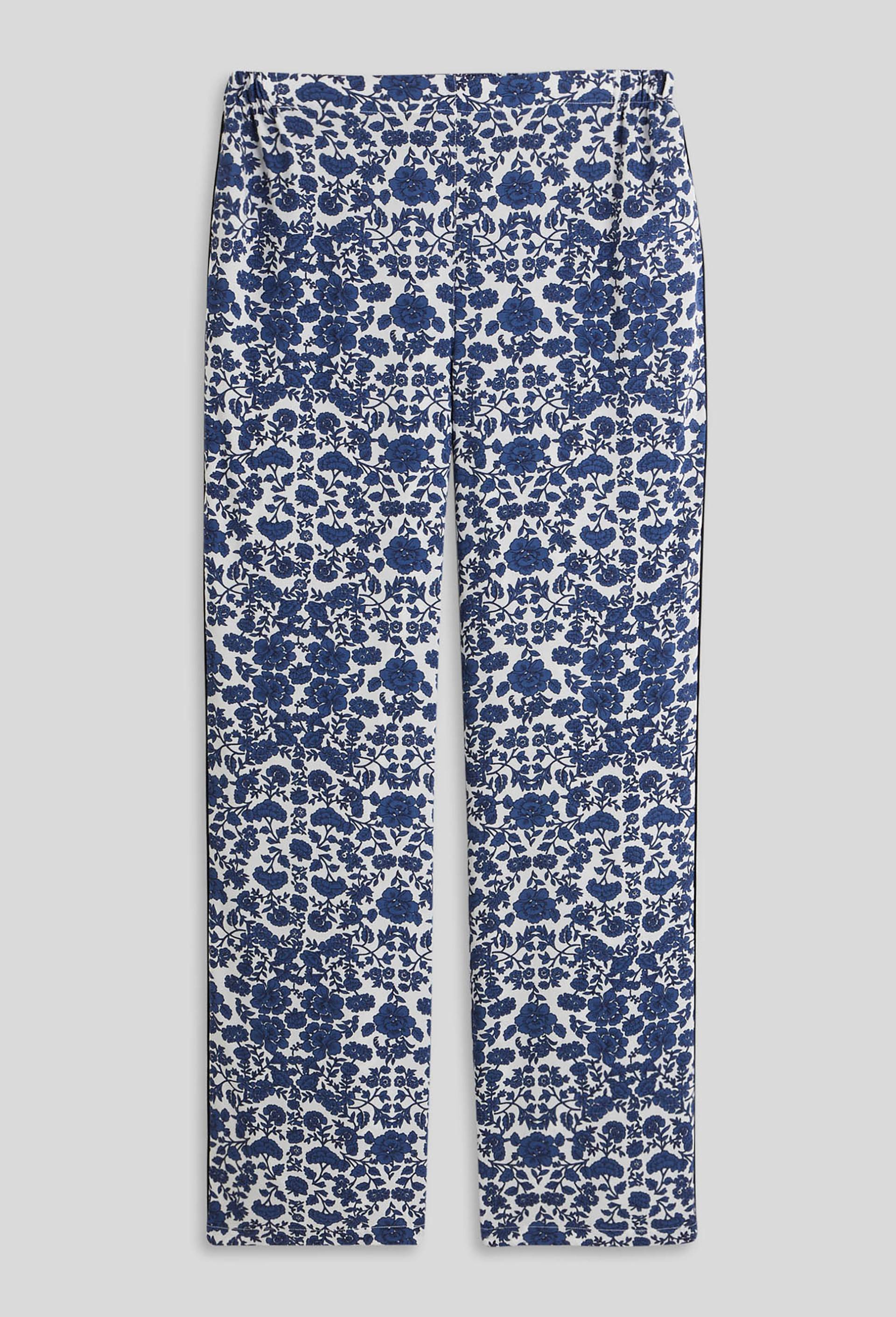 Pantalon droit à imprimés contrastés, Ecovero, Blanc, large image number 2