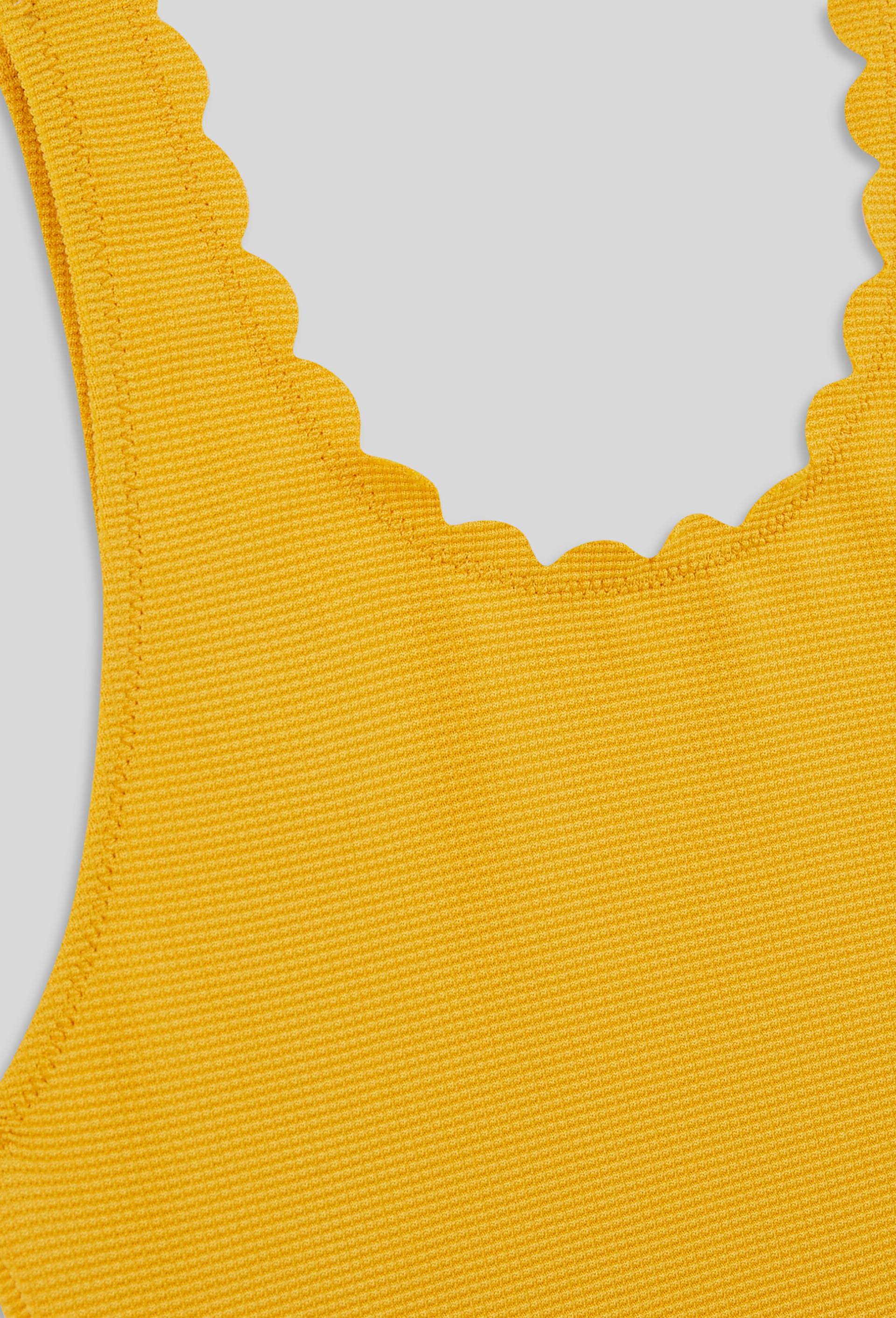 Maillot de bain 1 pièce uni, Jaune, large image number 2.0