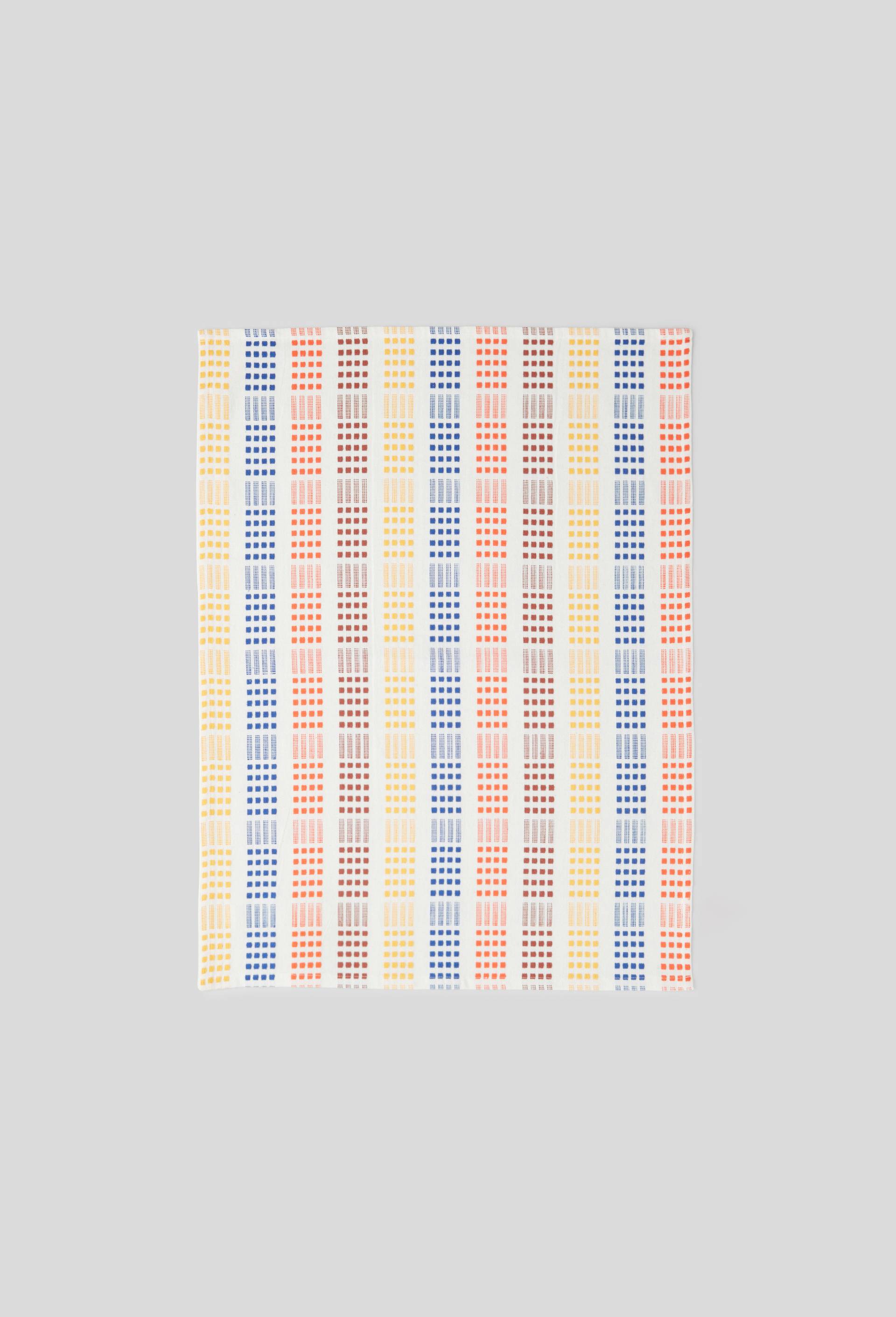 Torchon, imprimé pointillé trait, 50x70cm, 100% coton, oekotex, Orange, large image number 0