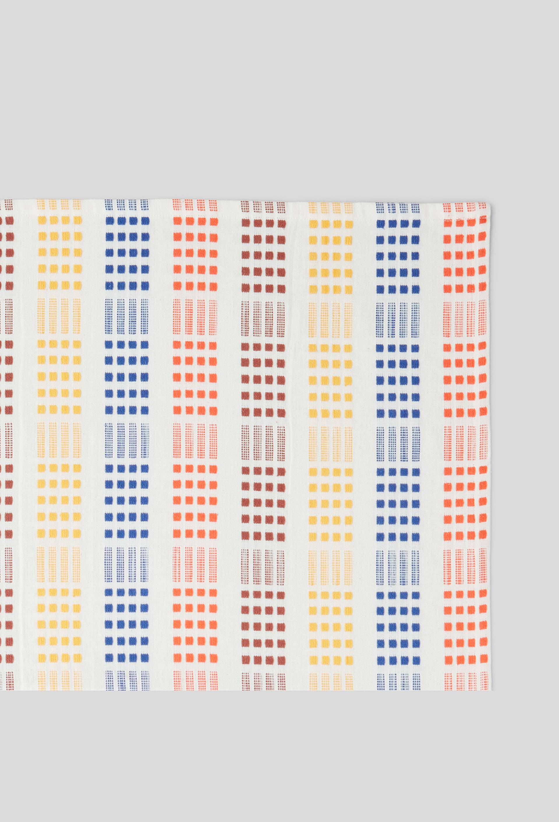 Torchon, imprimé pointillé trait, 50x70cm, 100% coton, oekotex, Orange, large image number 1