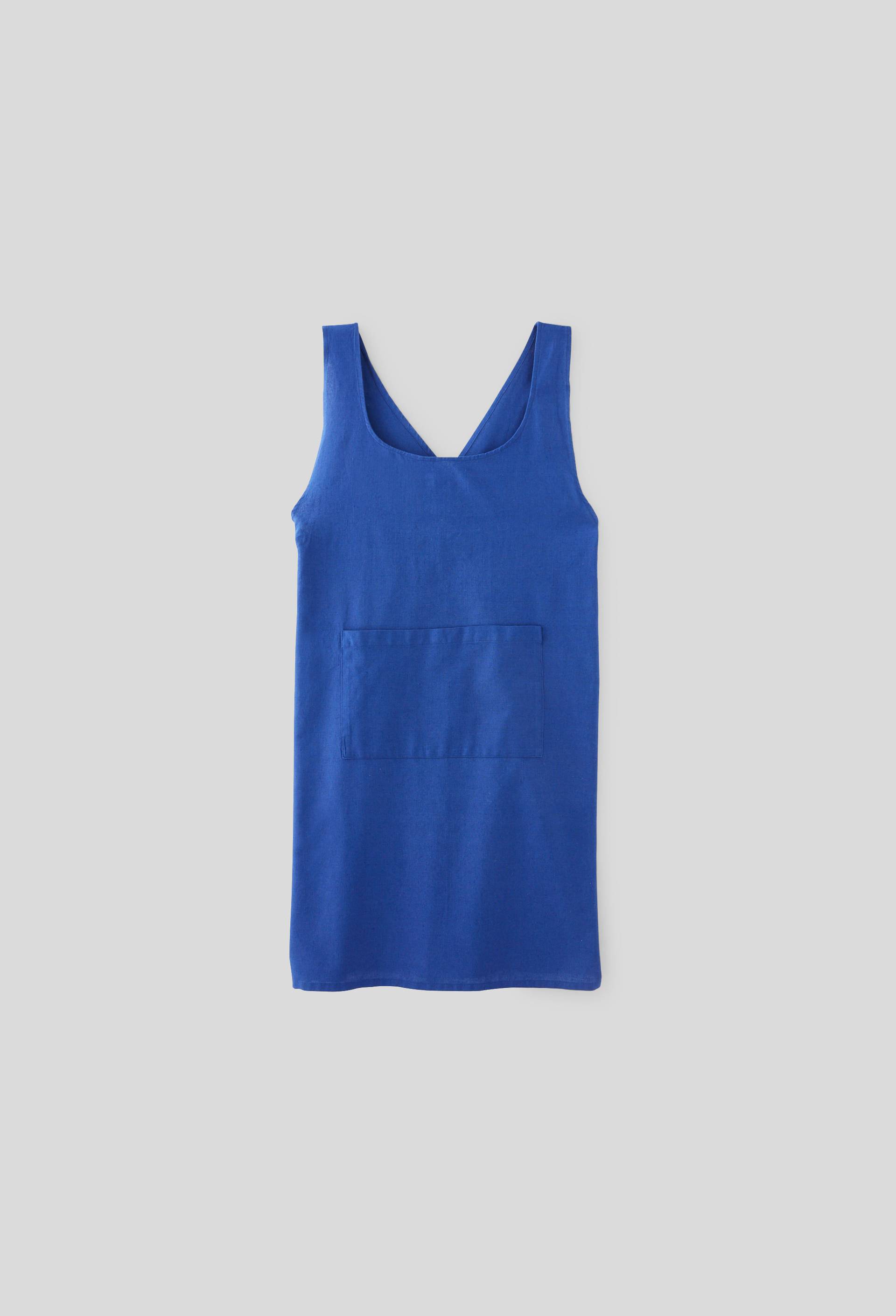 Tablier de cuisine, coton lin, 105x59cm, Bleu, large image number 0.0