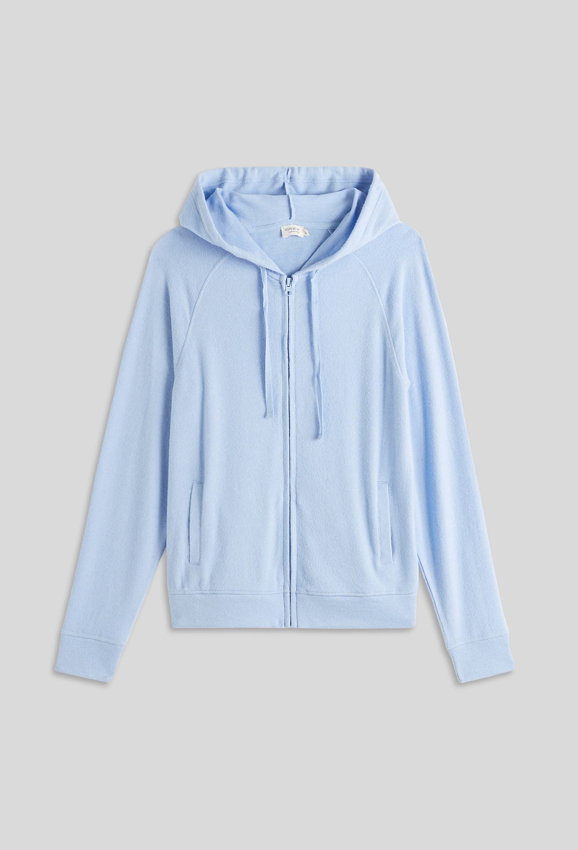 Sweat zippé à capuche doudou, Bleu, large image number 2