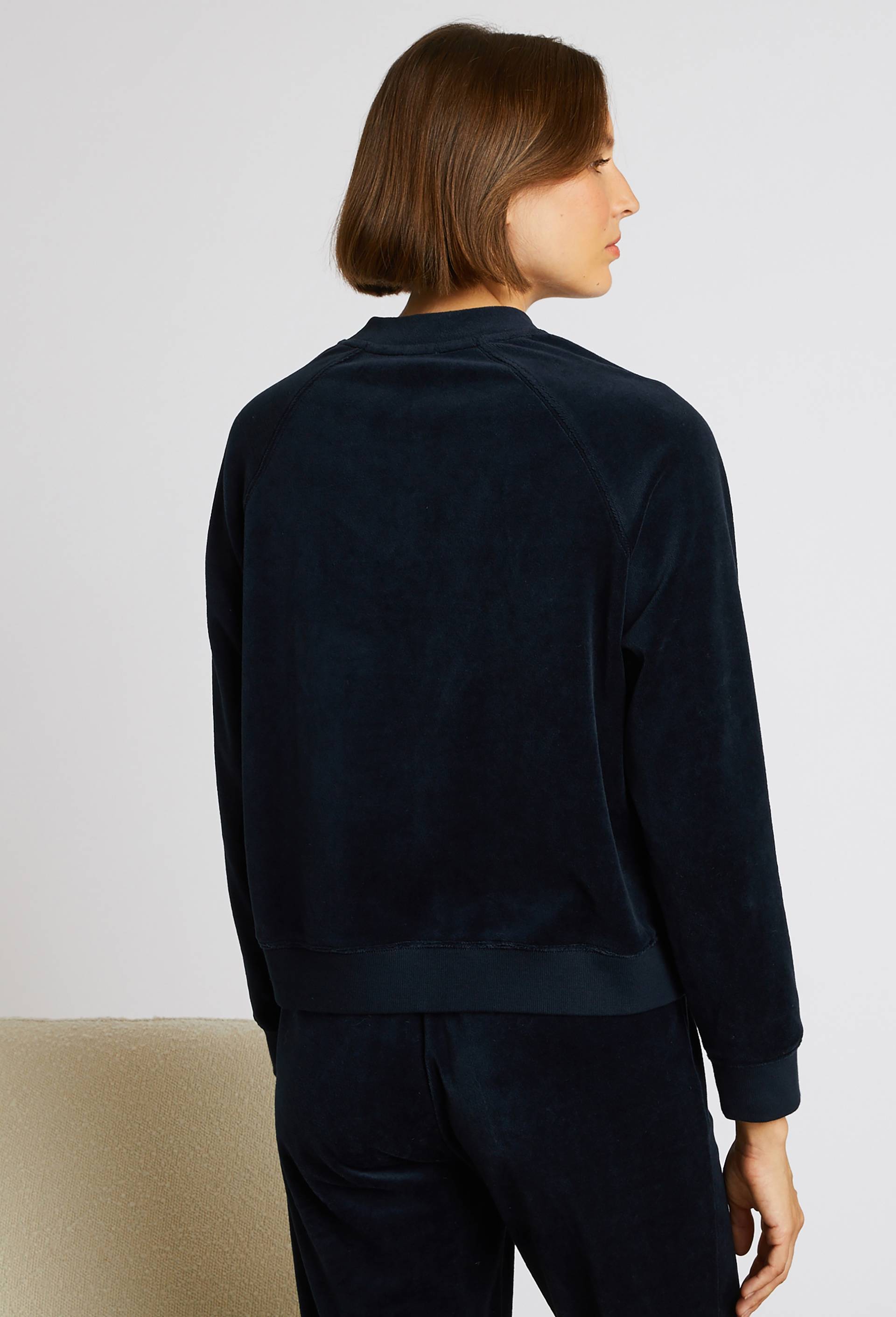 Sweat en velours, Bleu foncé, large image number 1.0