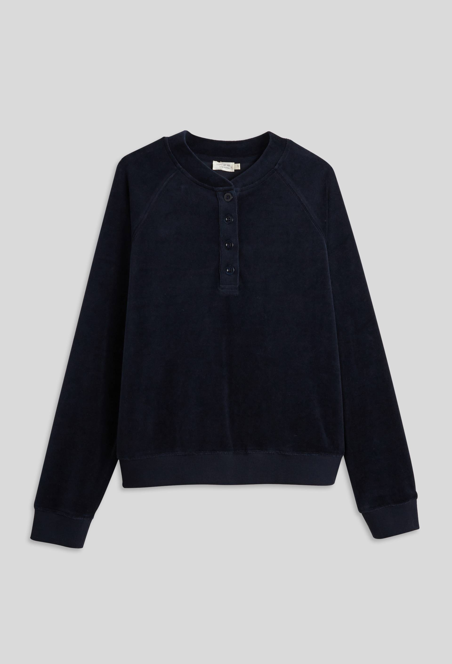 Sweat en velours, Bleu foncé, large image number 2.0