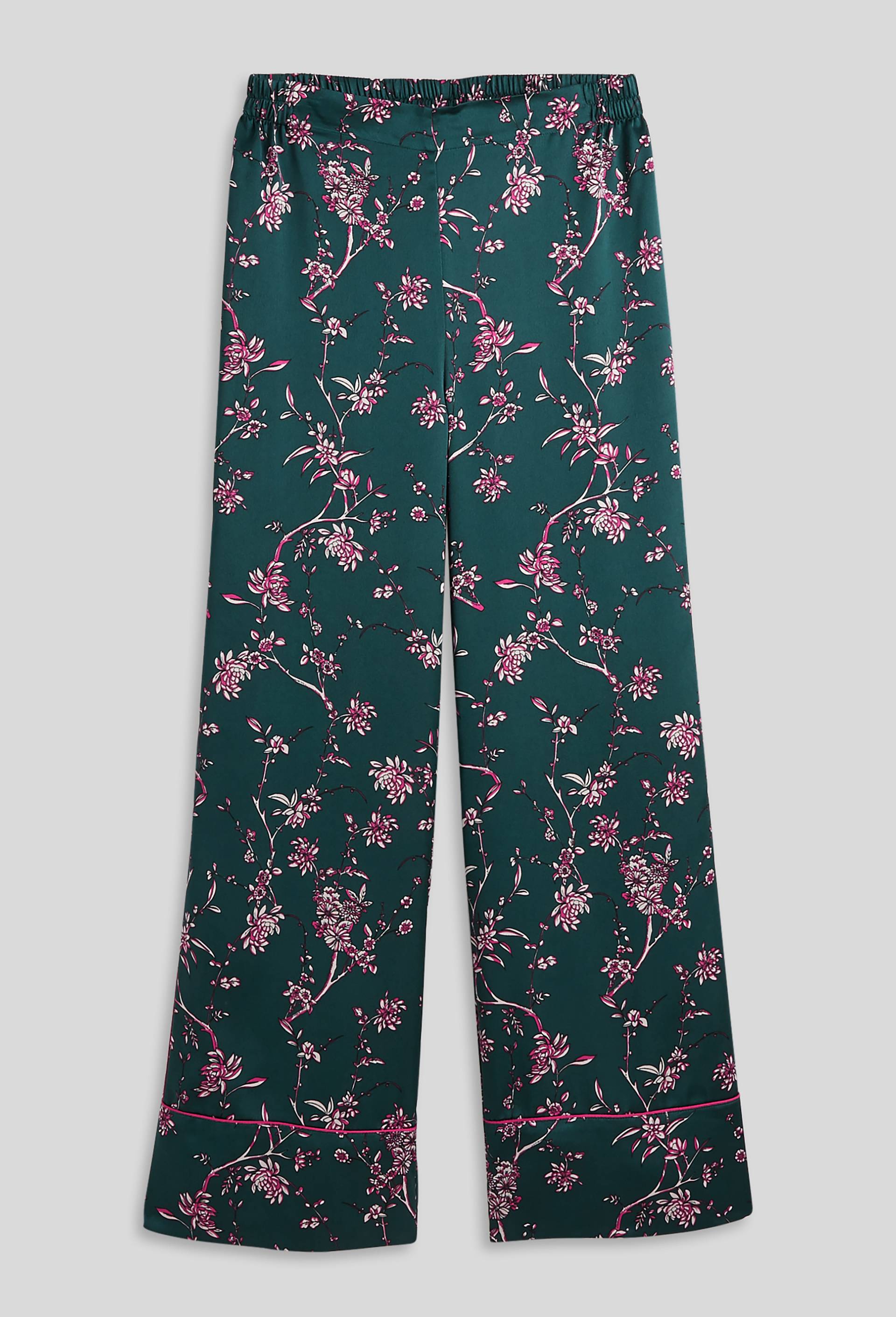 Pantalon large à imprimés Oeko-tex, Vert foncé, large image number 2.0