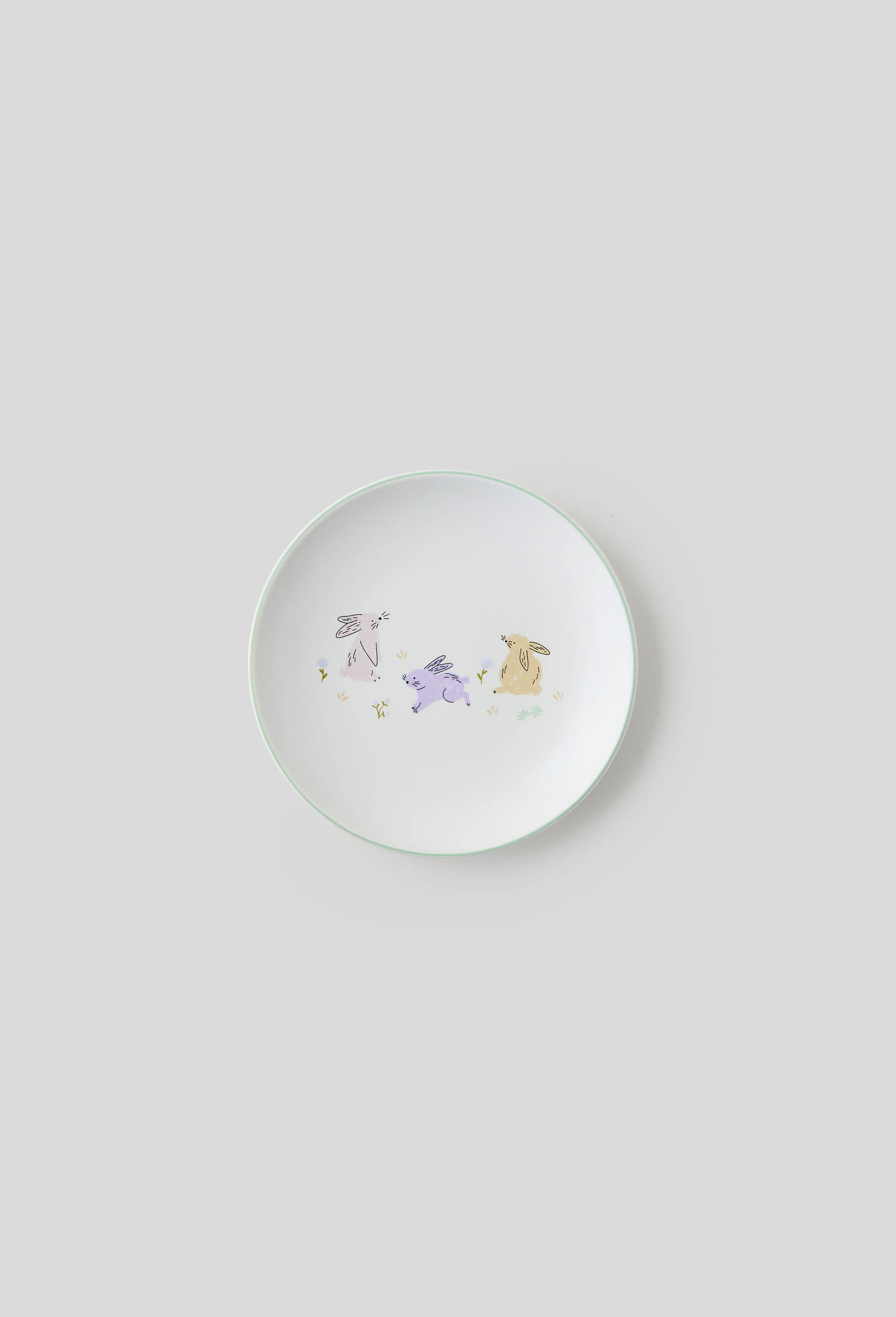 Assiette à pain imprimée, Blanc, large image number 0