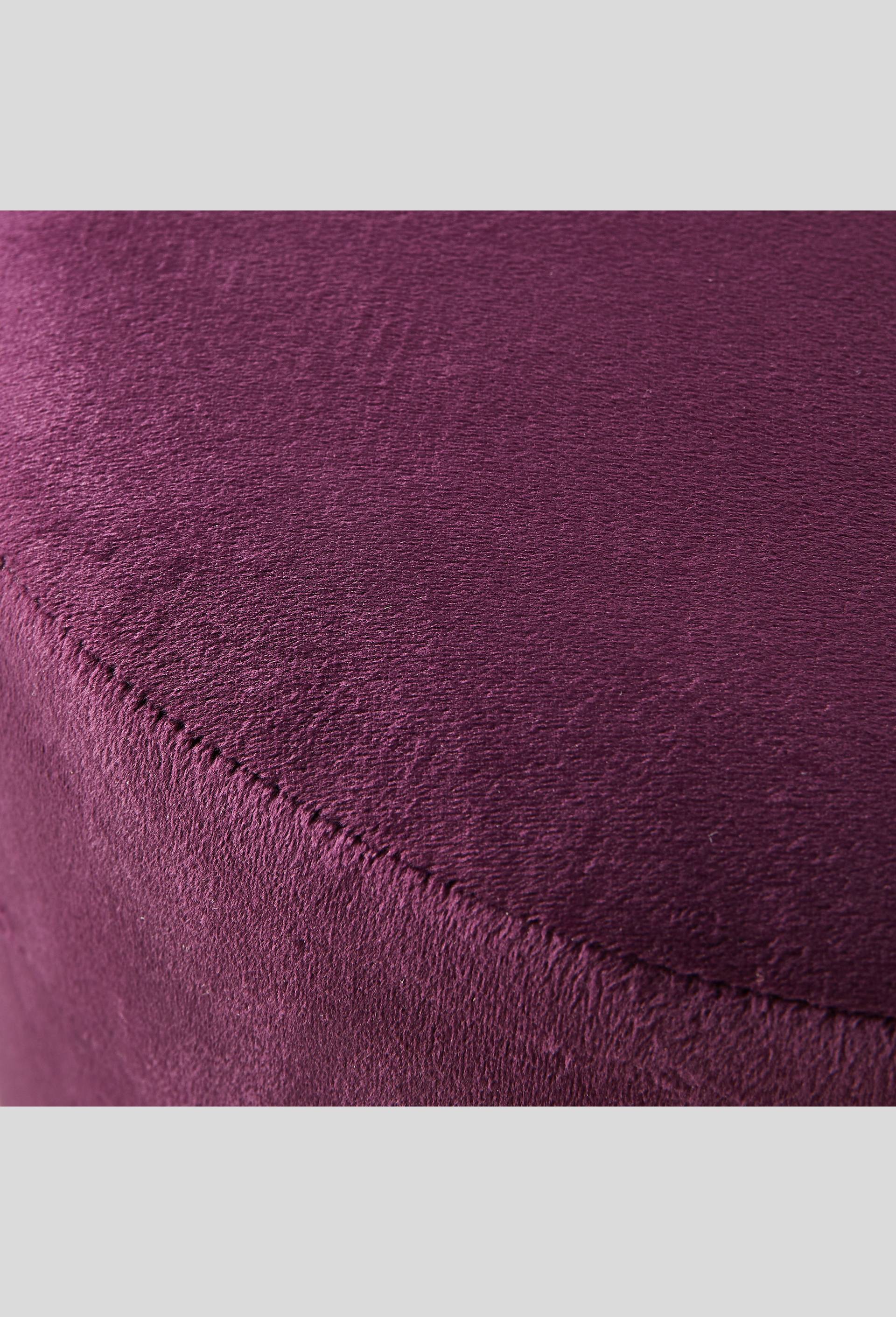 Pouf en velours haut avec franges,  D30 x H40 cm, Violet foncé, large image number 1.0