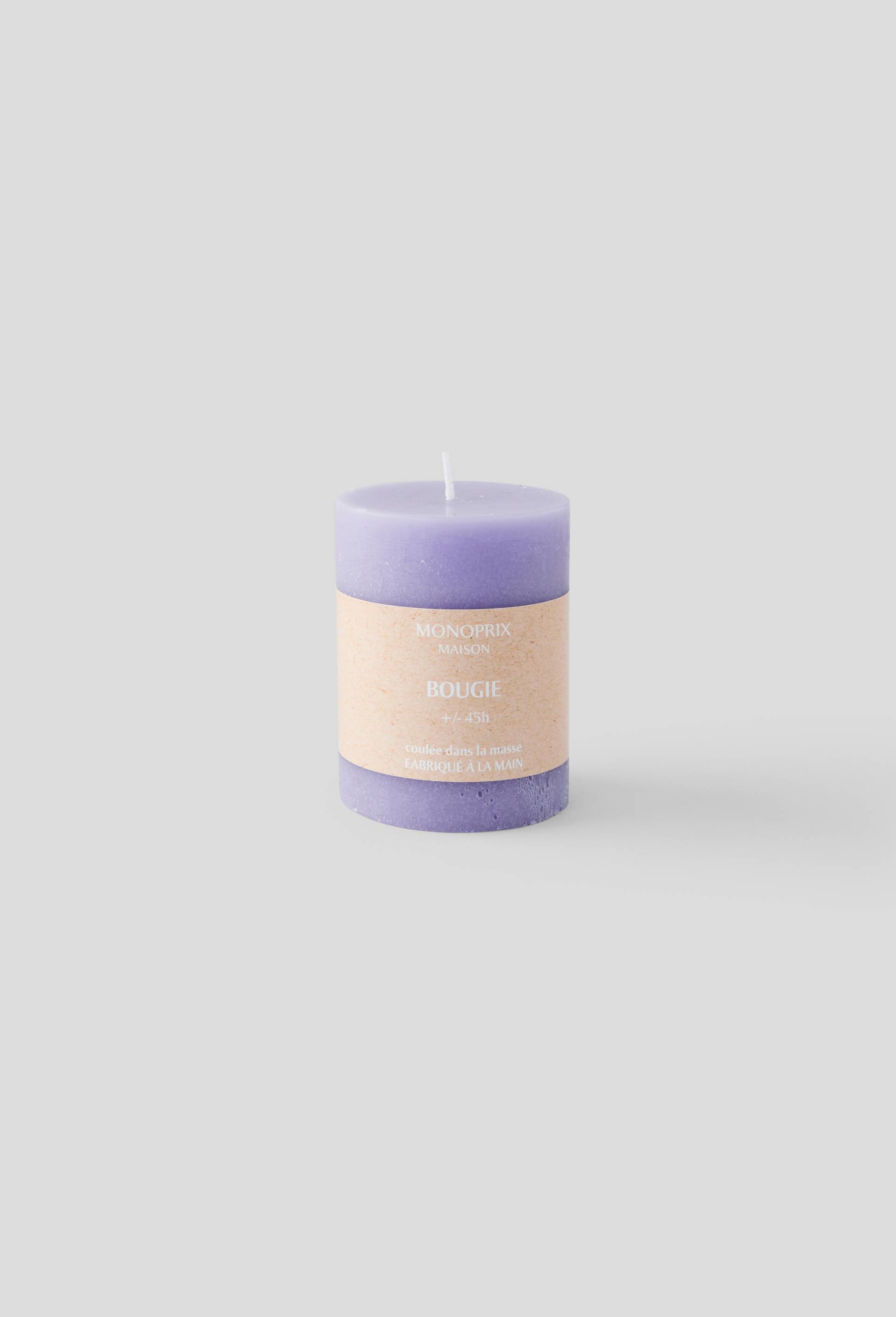 Bougie teintée dans la masse, 7xH9cm, en cire, Violet clair, swatch image