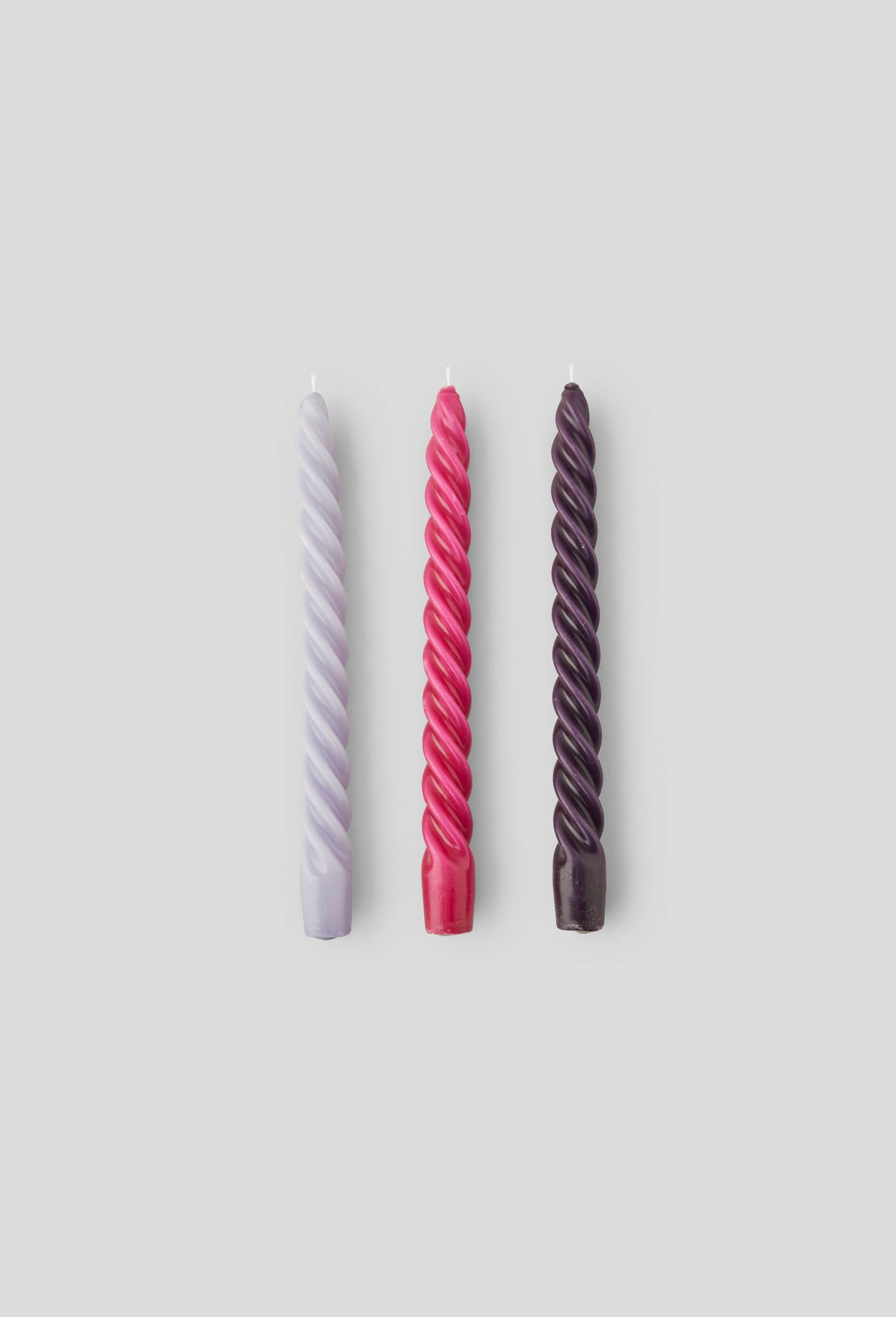 Bougie flambeau torsadée, Violet foncé, large image number 1