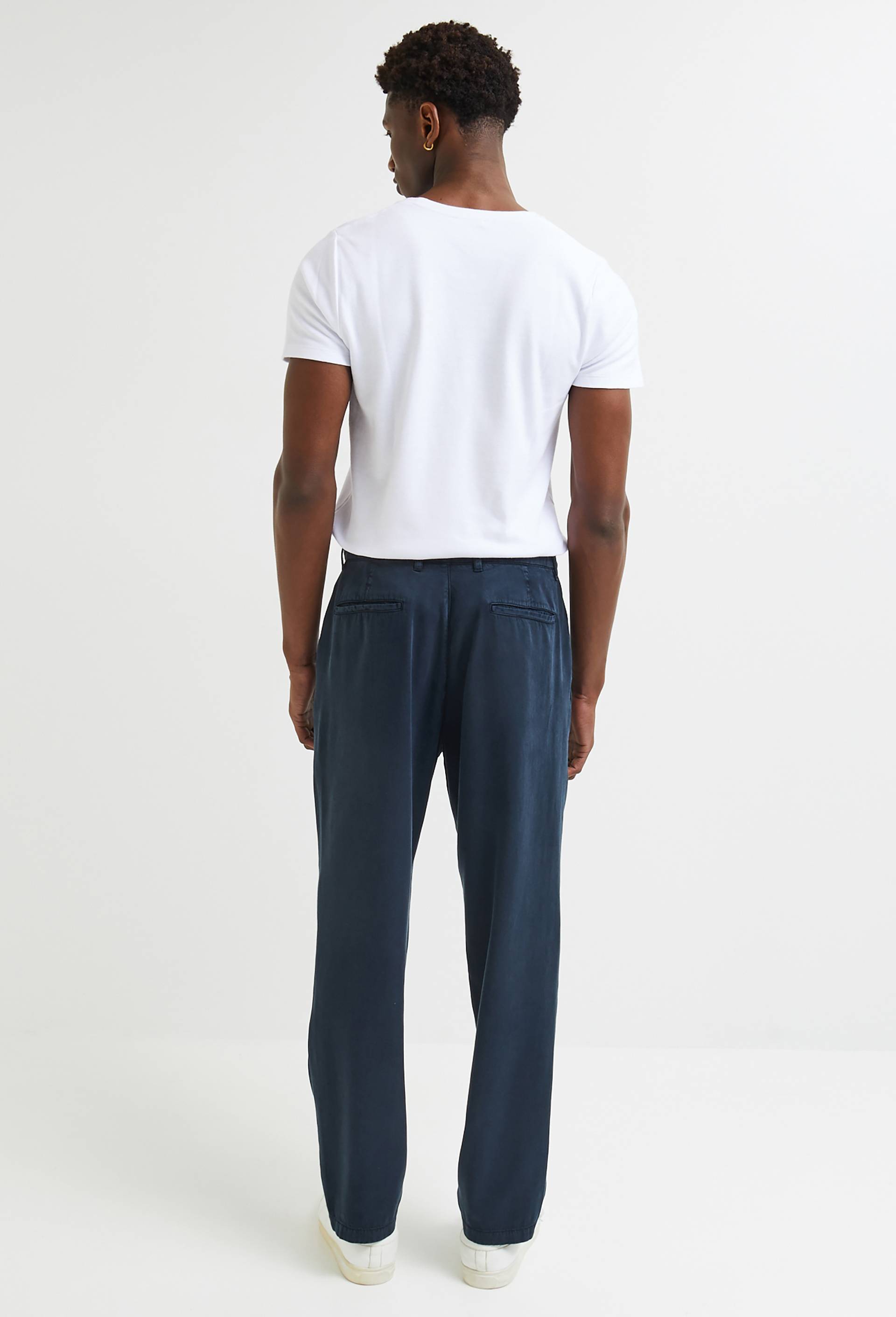 Pantalon en lyocell et coton certifié Lenzing, Bleu foncé, large image number 1