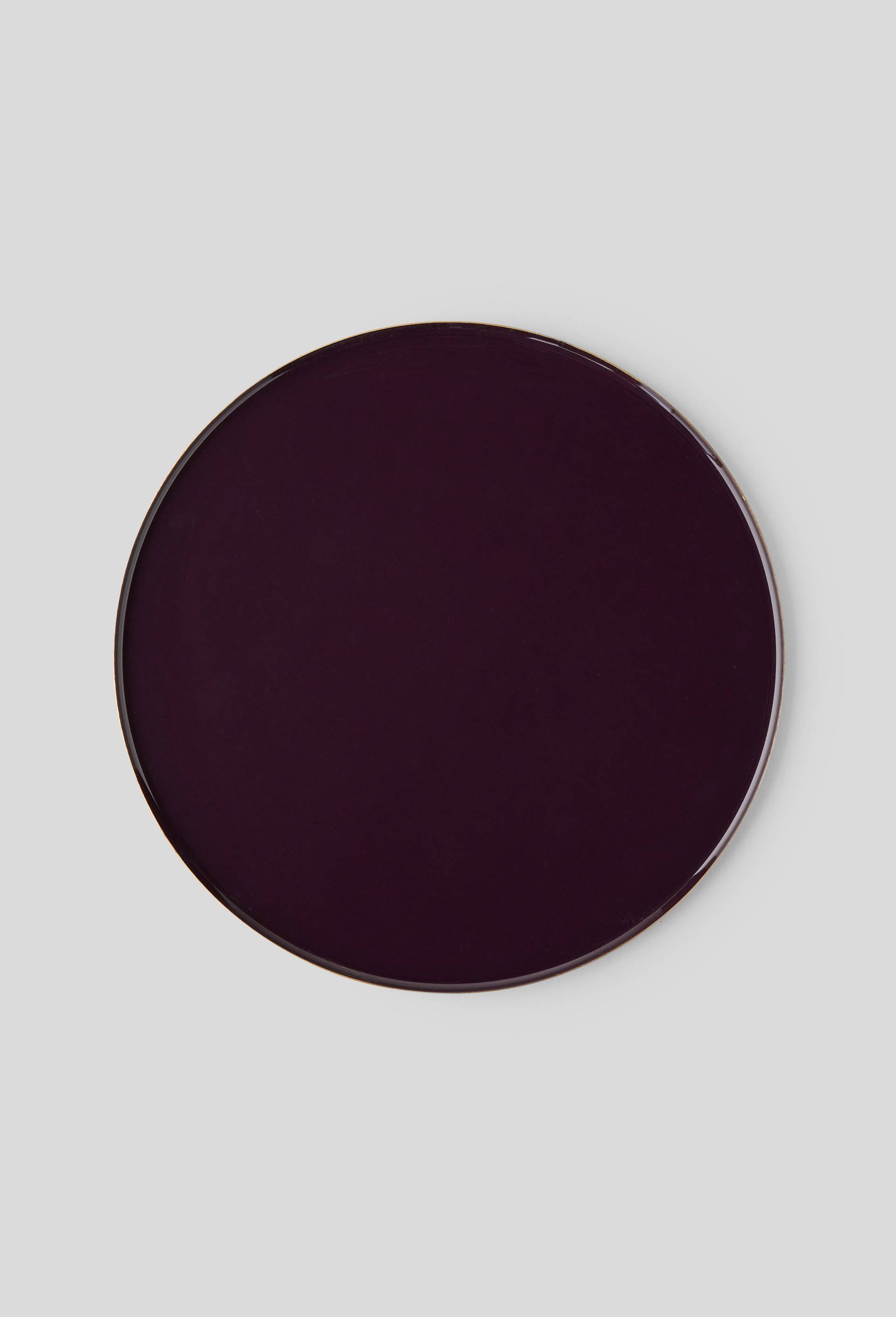 Plateau rond en métal coloré (4 tailles disponibles), Violet foncé, large image number 0.0