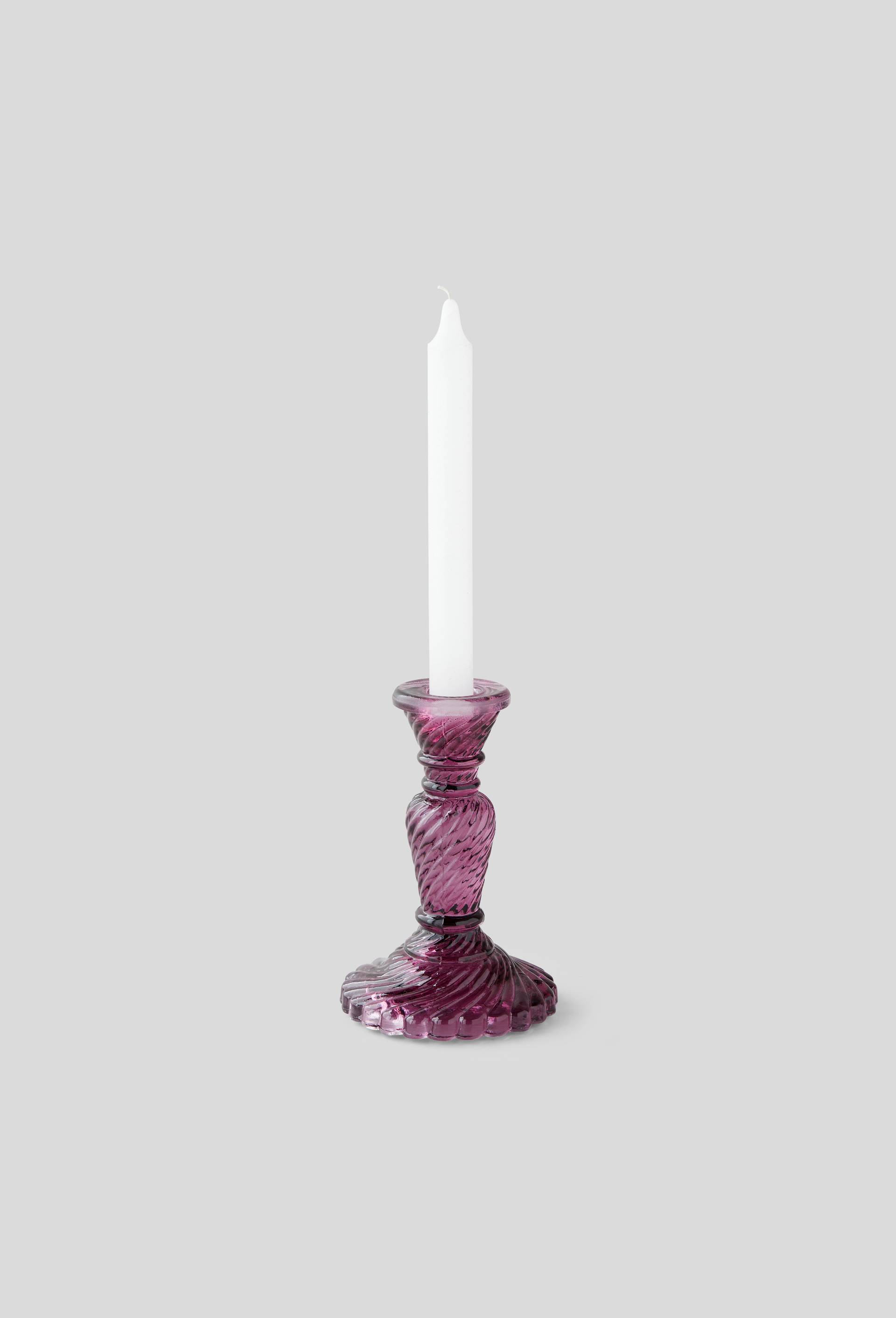 Bougeoir en verre, 15 x 10.5 cm, Violet foncé, large image number 0