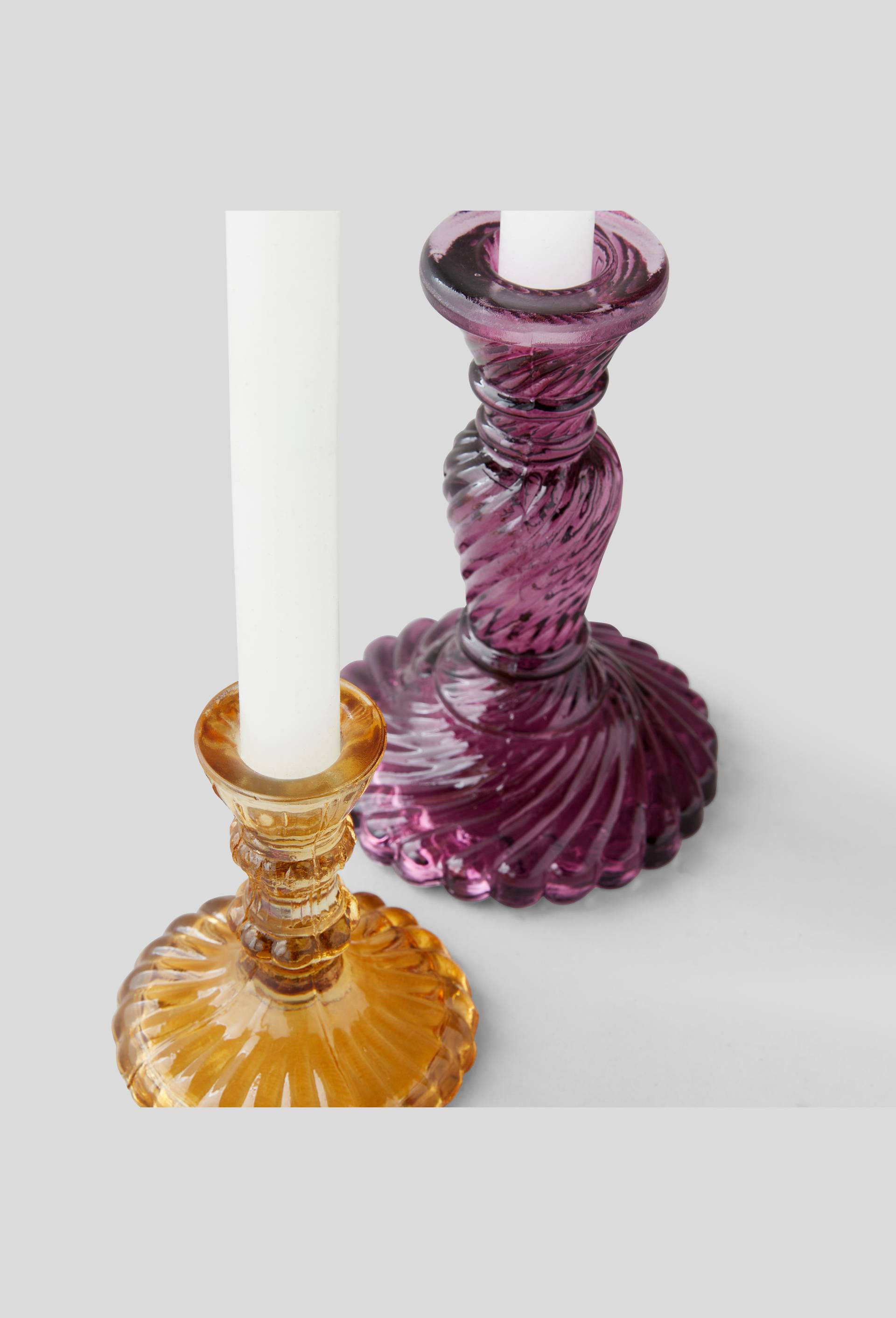 Bougeoir en verre, 15 x 10.5 cm, Violet foncé, large image number 1