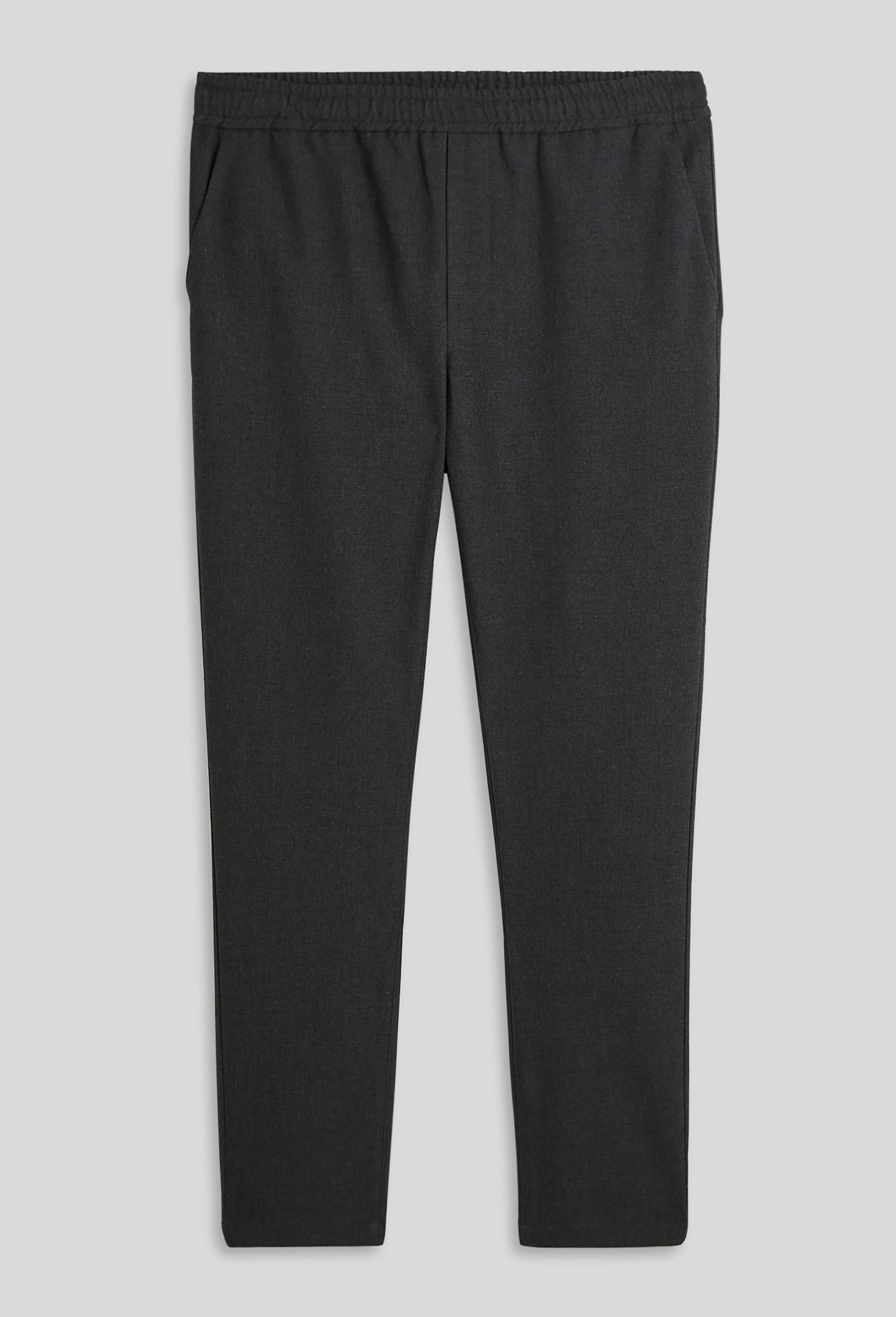Pantalon droit à taille élastiquée, Gris foncé, large image number 2.0