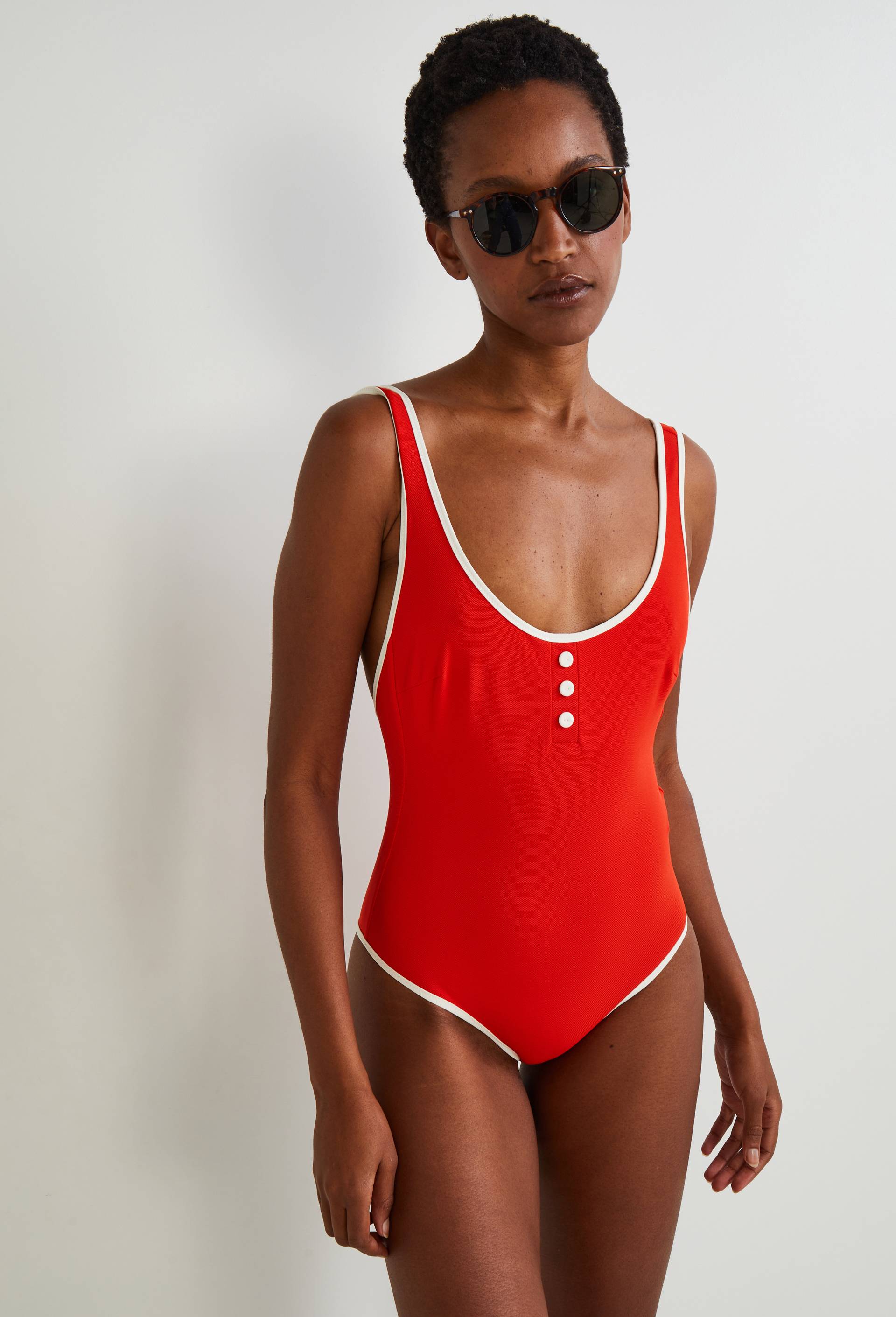 Maillot de bain 1 pi&egrave;ce CROISIERE, Rouge, large image number 0