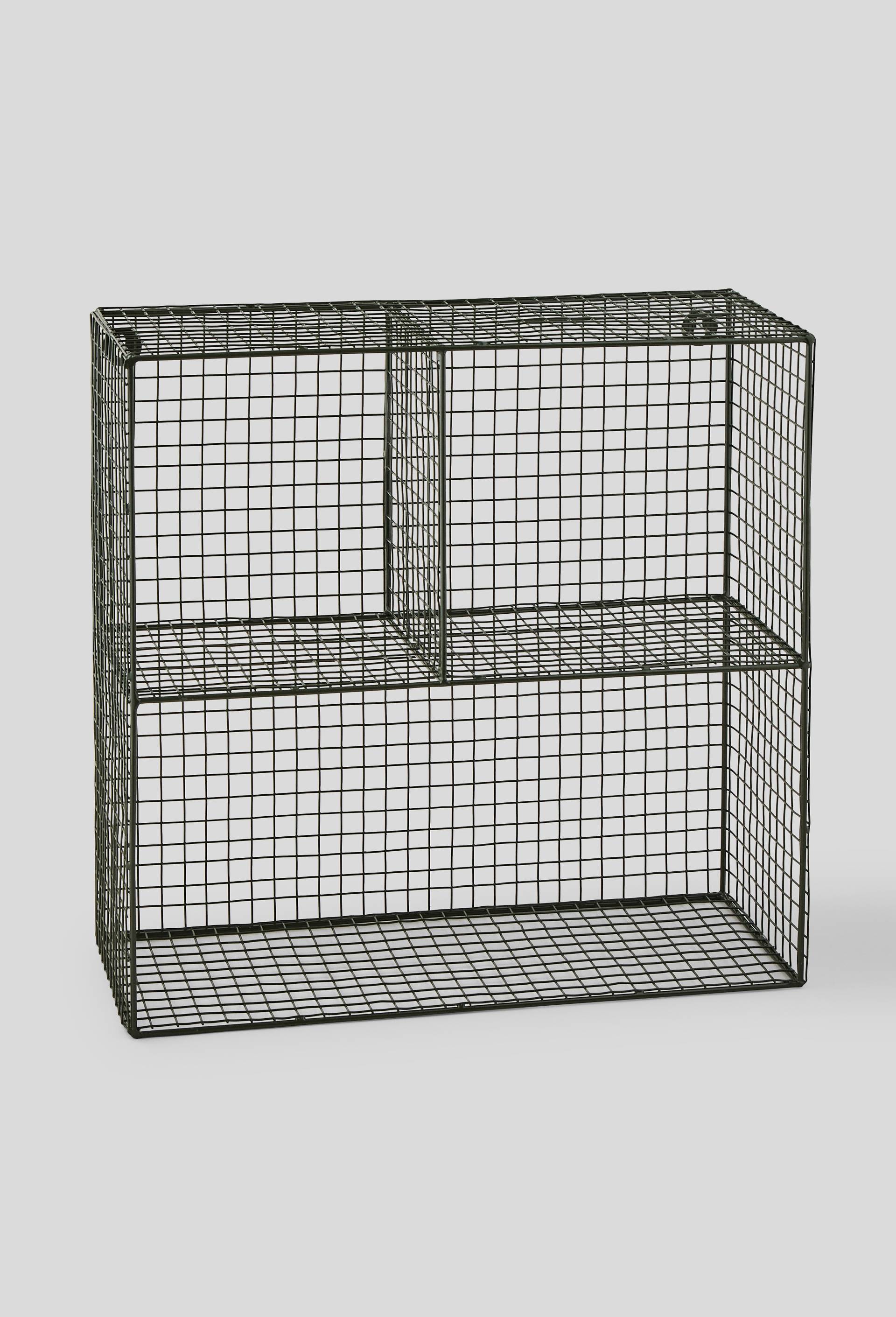 Etag&egrave;re filaire, 48x18x45cm, en m&eacute;tal, Vert fonc&eacute;, large image number 0