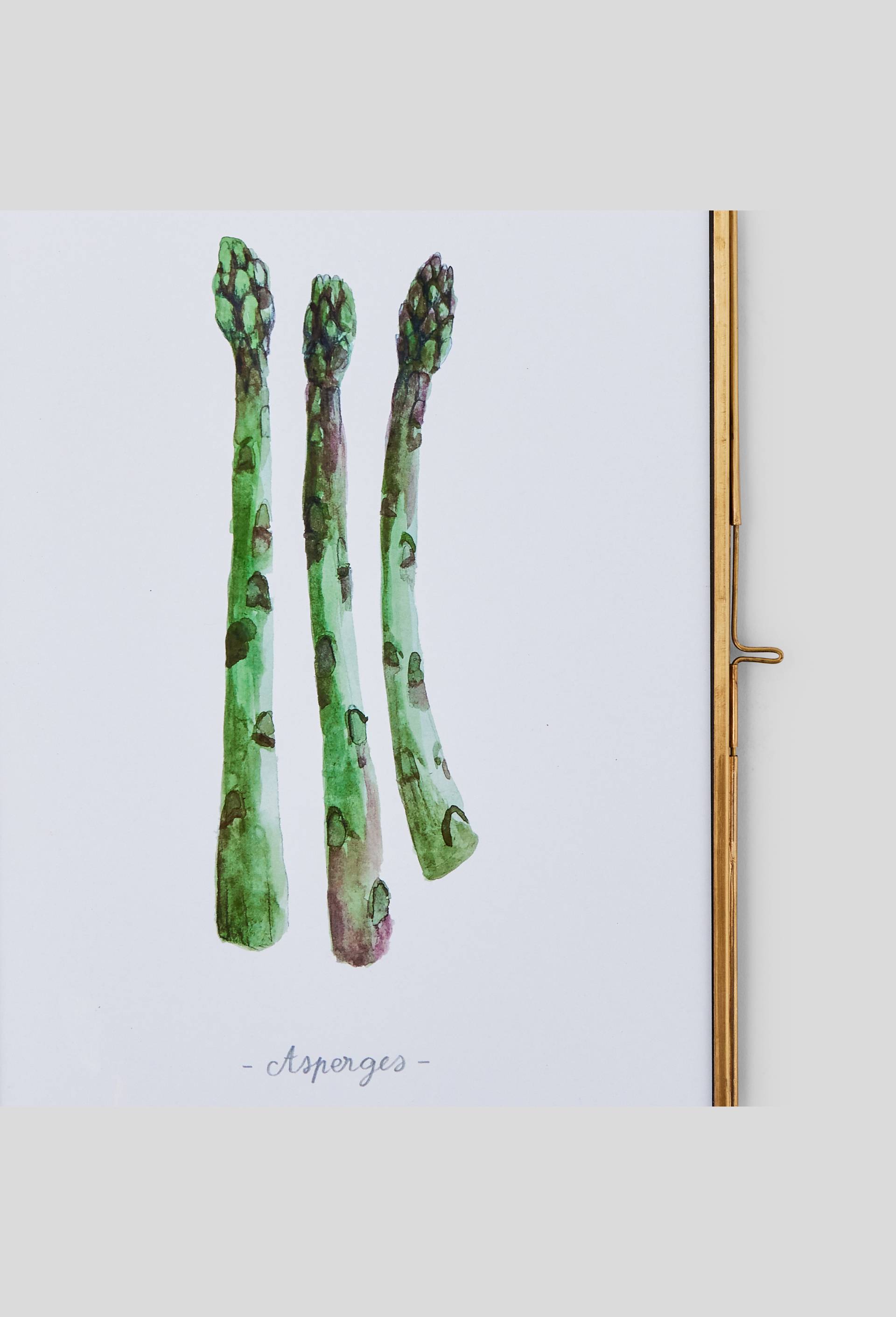 Cadre en métal affiche asperges, Vert foncé, large image number 1.0