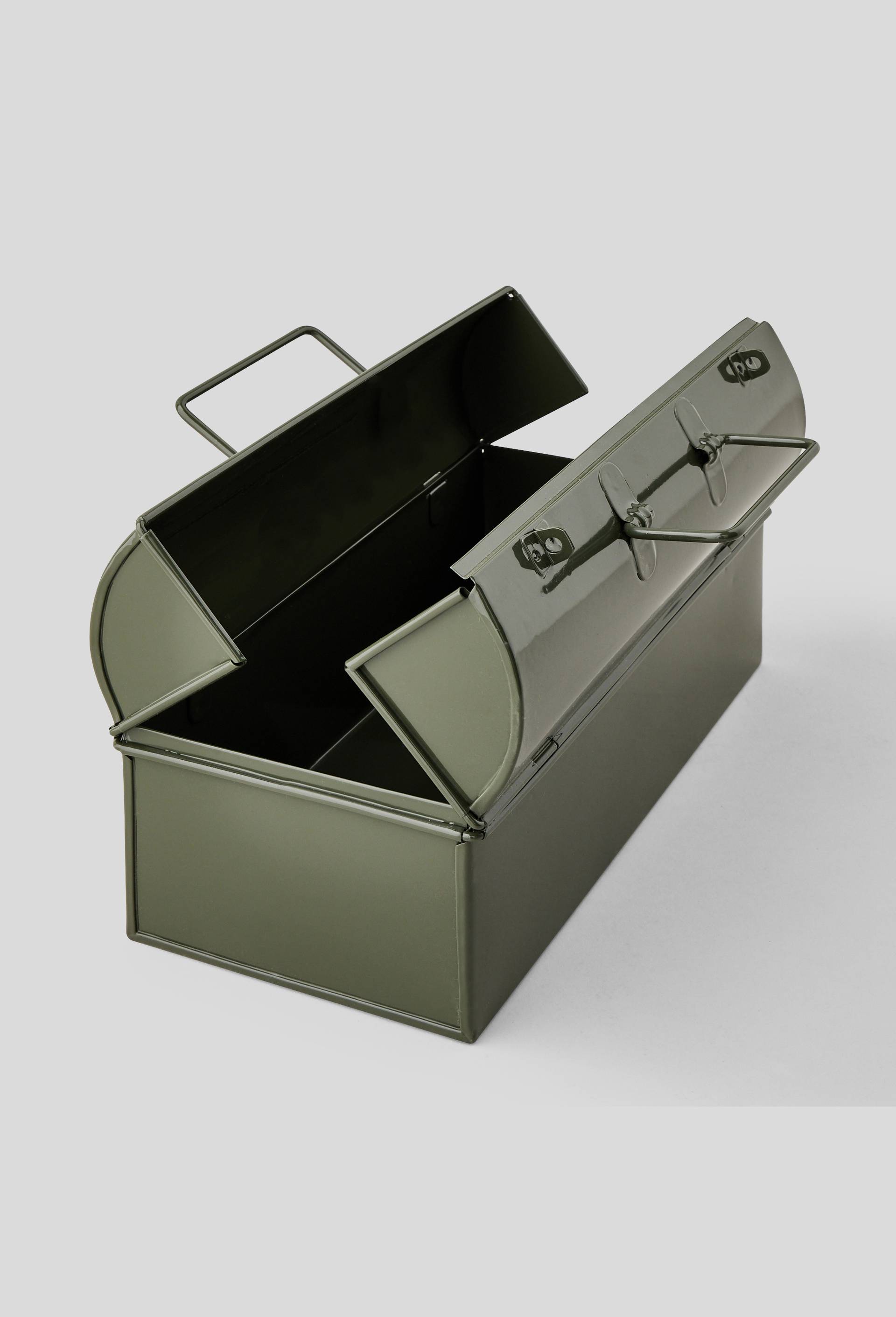 Caisse de rangement, 32x15cm, en métal, Vert foncé, large image number 1