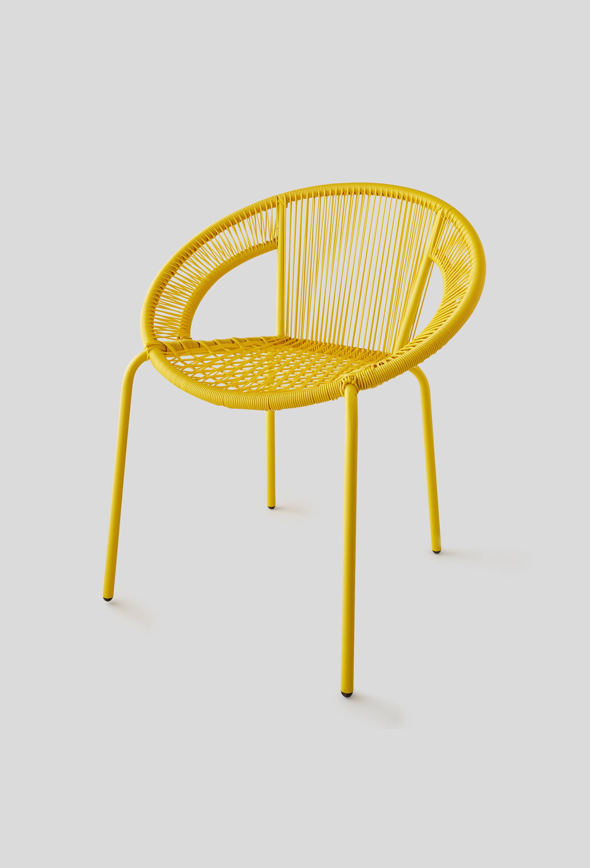 Fauteuil cordes, :  69x64xH76 cm, en acier et polyester, Jaune, large image number 0