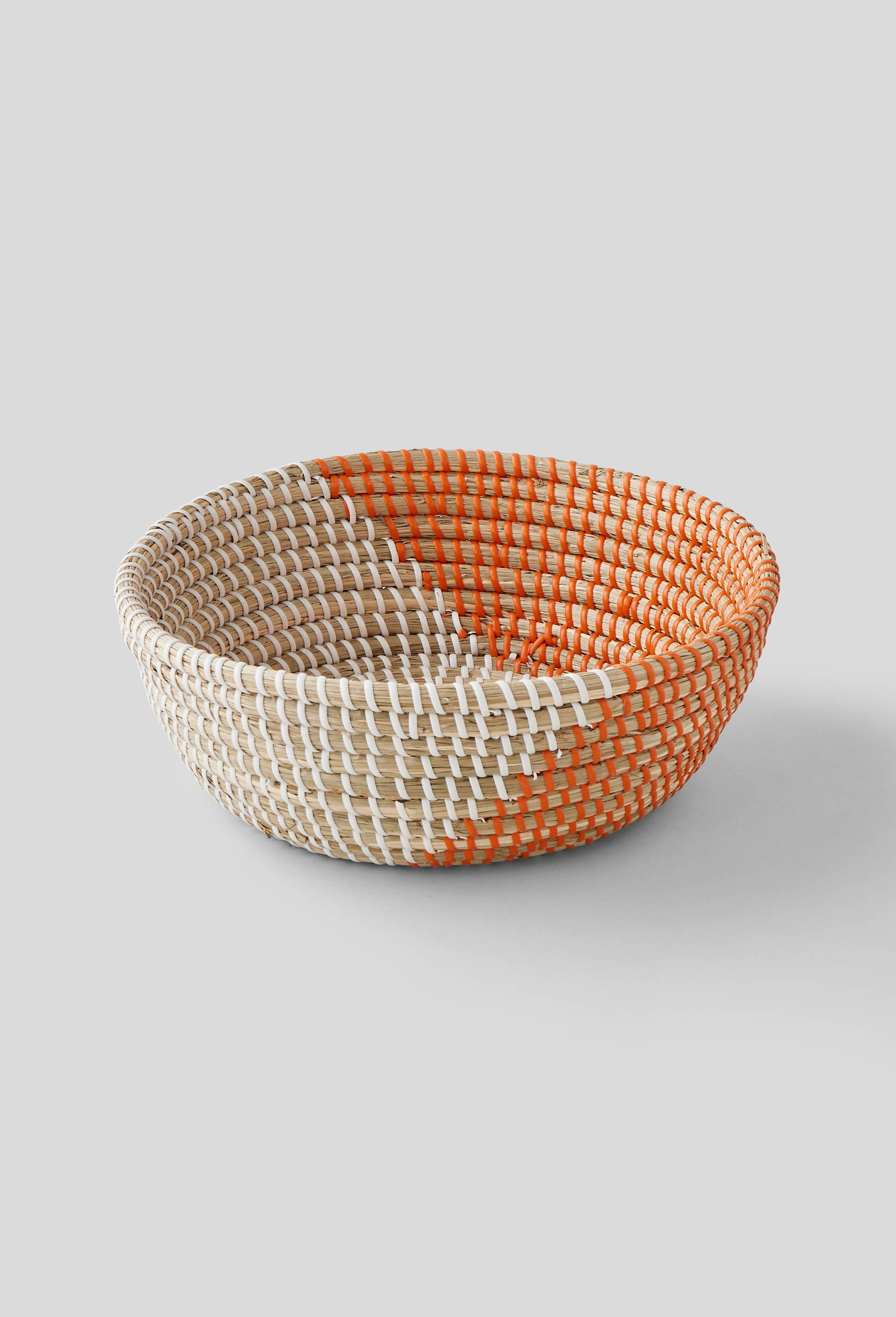 Corbeille en jonc de mer, 28 x 10 cm, Orange, large image number 0