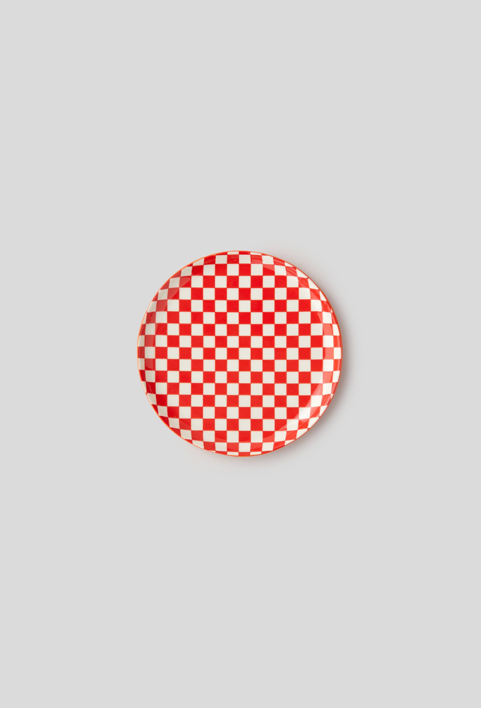 Vide poche en céramique print damier, Orange, large image number 0