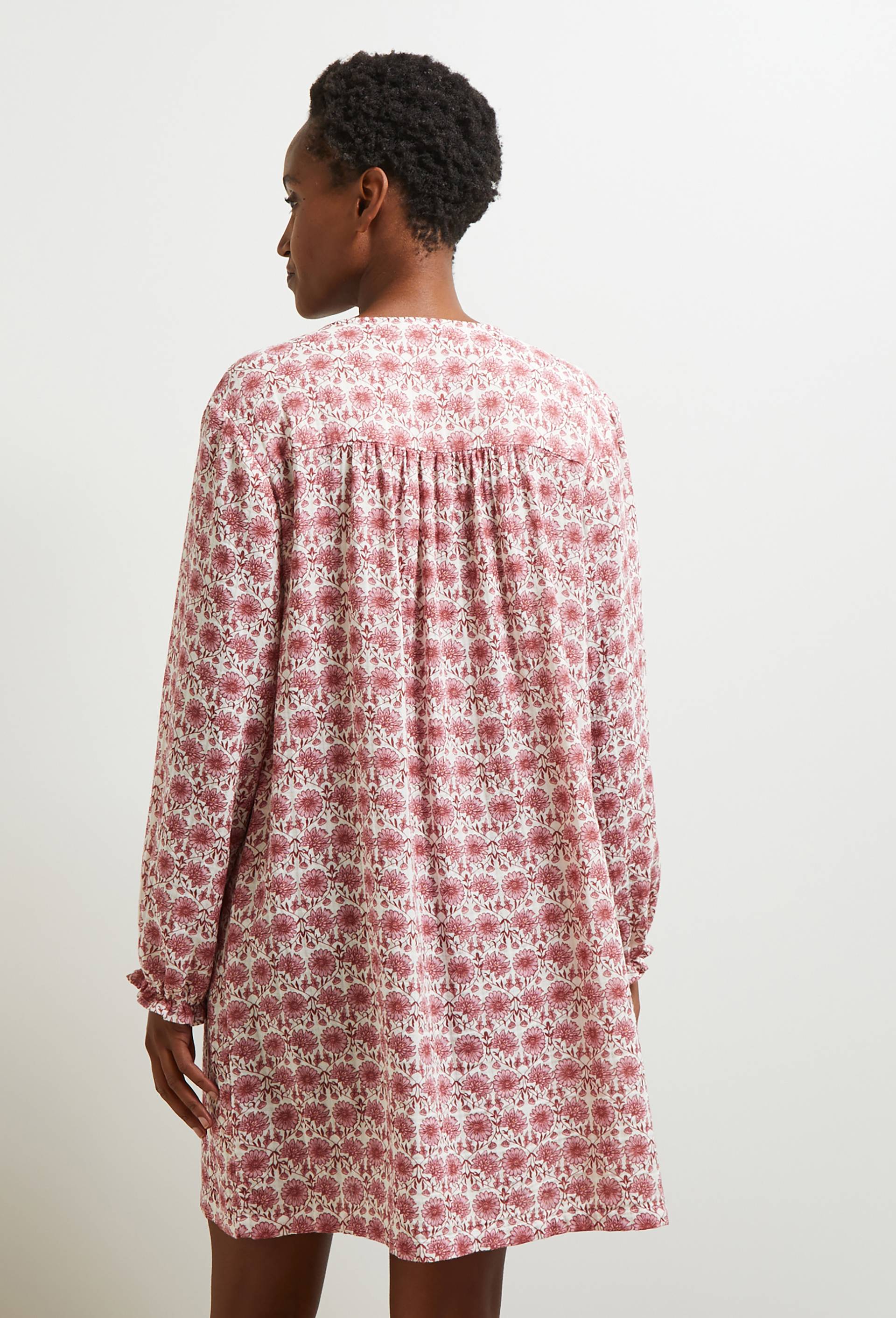 Chemise de nuit imprimée en gaze de coton, Bio, Ecru, large image number 1
