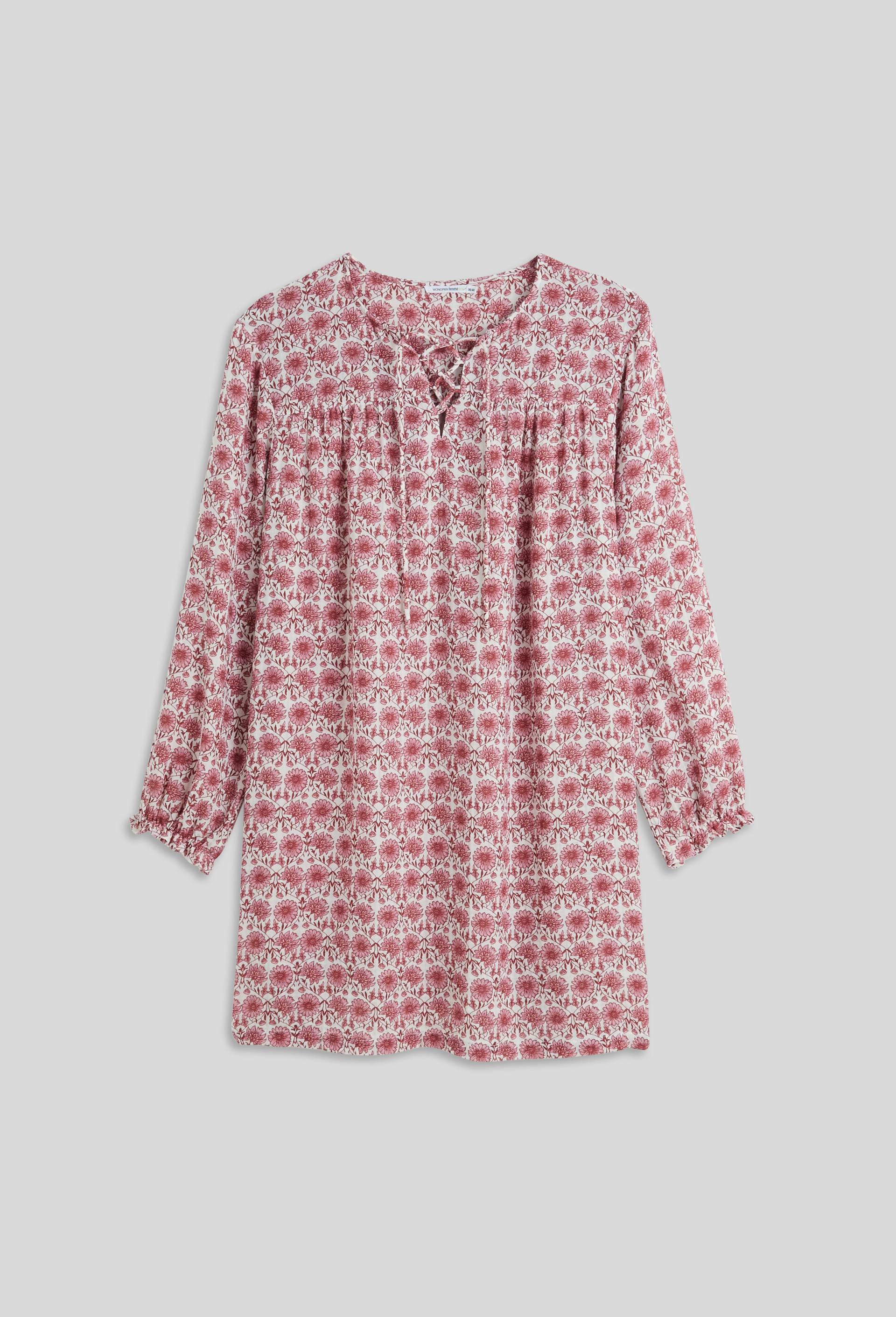 Chemise de nuit imprimée en gaze de coton, Bio, Ecru, large image number 2