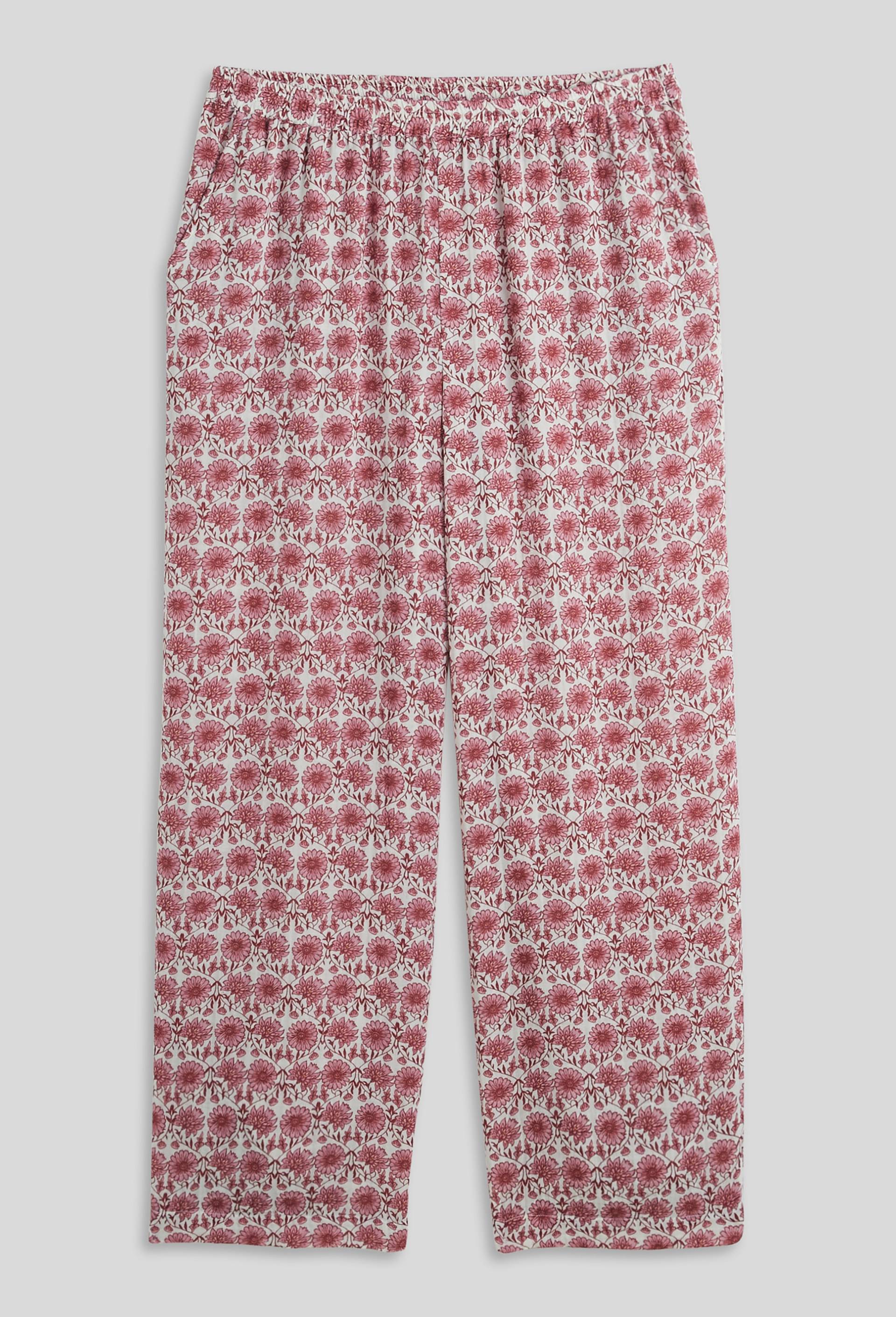 Pantalon imprimé en gaze de coton, Bio, Ecru, large image number 2