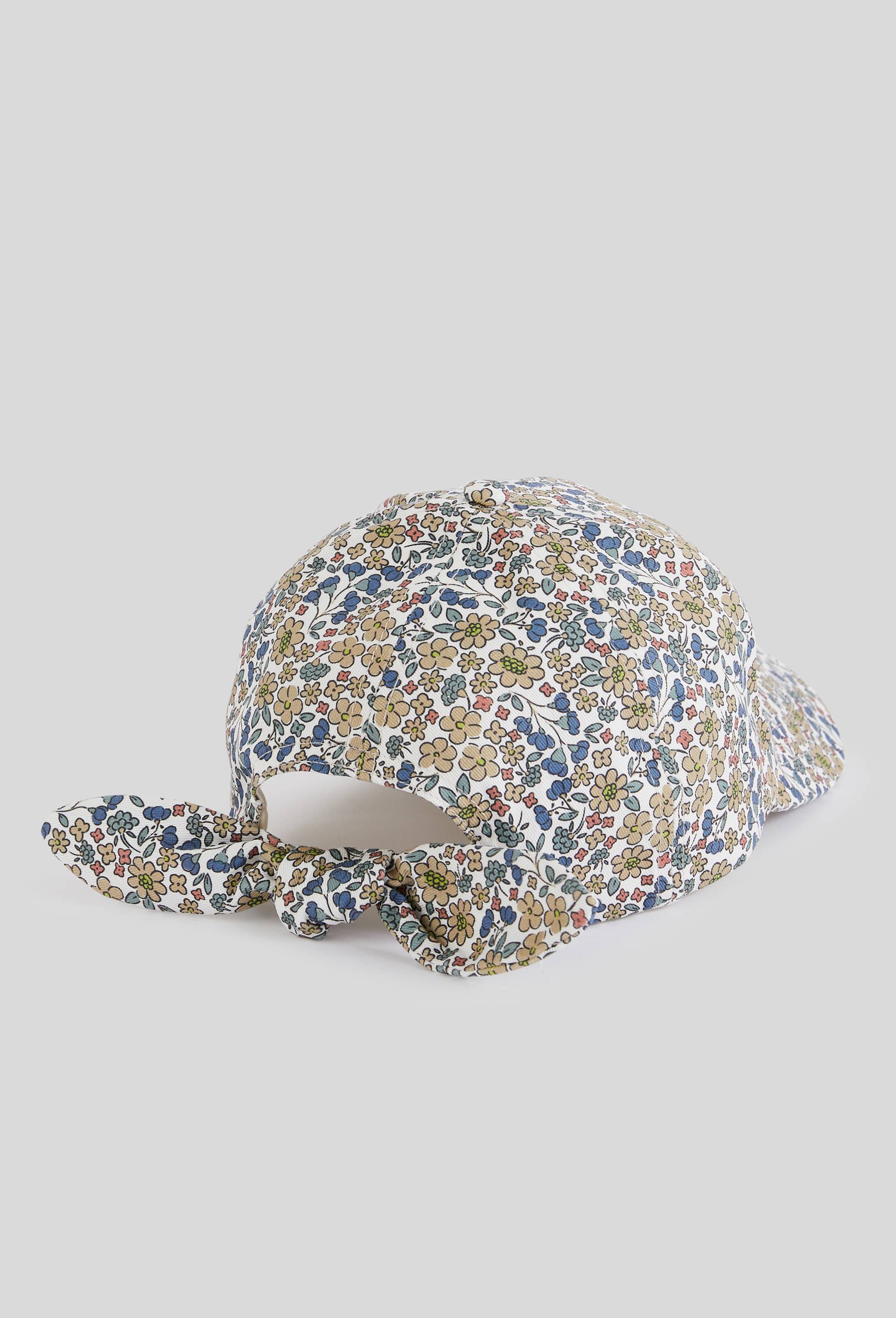 Casquette imprimée fleurs noeud, Beige clair, large image number 1.0