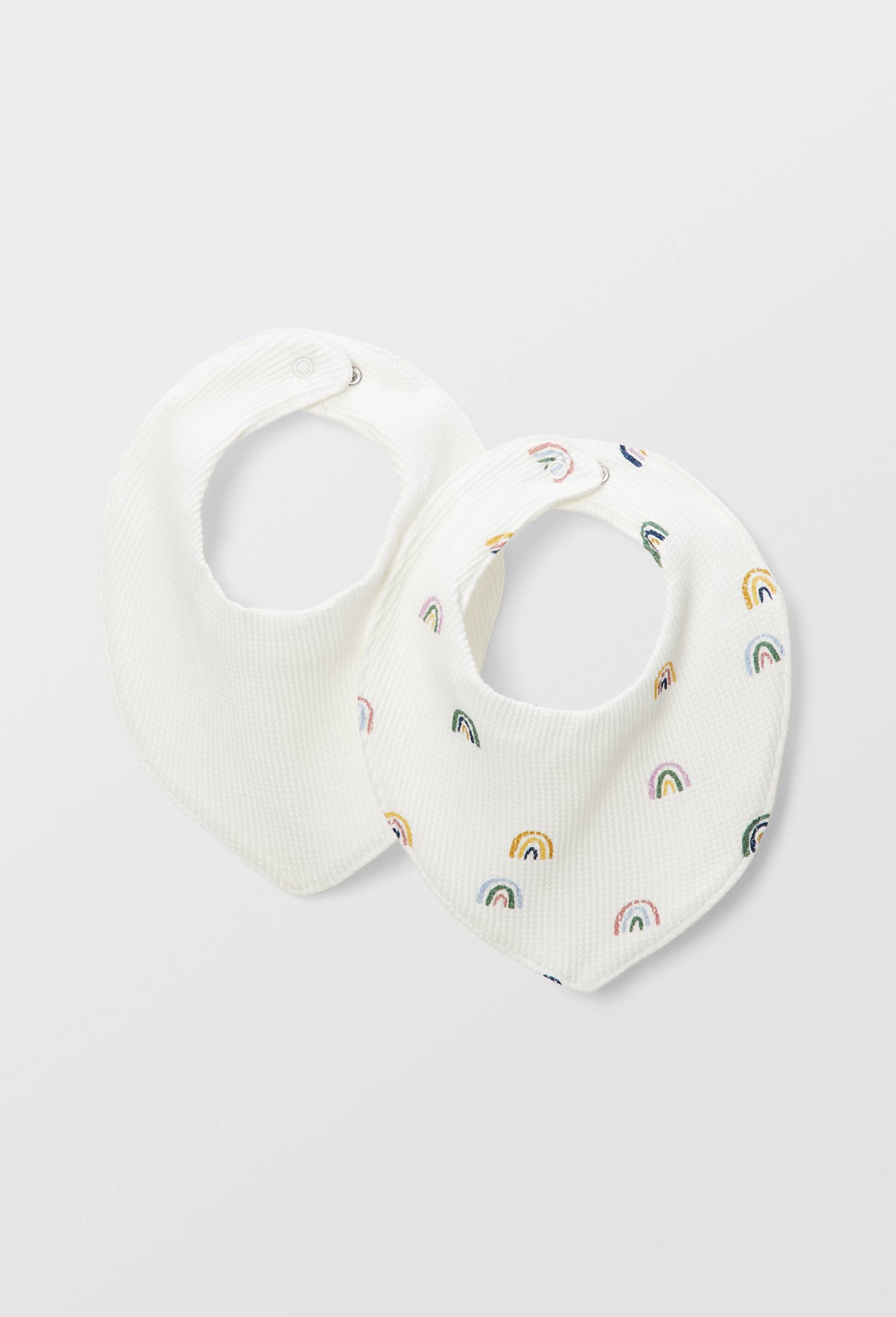 Lot de 2 bavoirs en coton BIO, certifi&eacute; OEKO-TEX, Ecru, large image number 0
