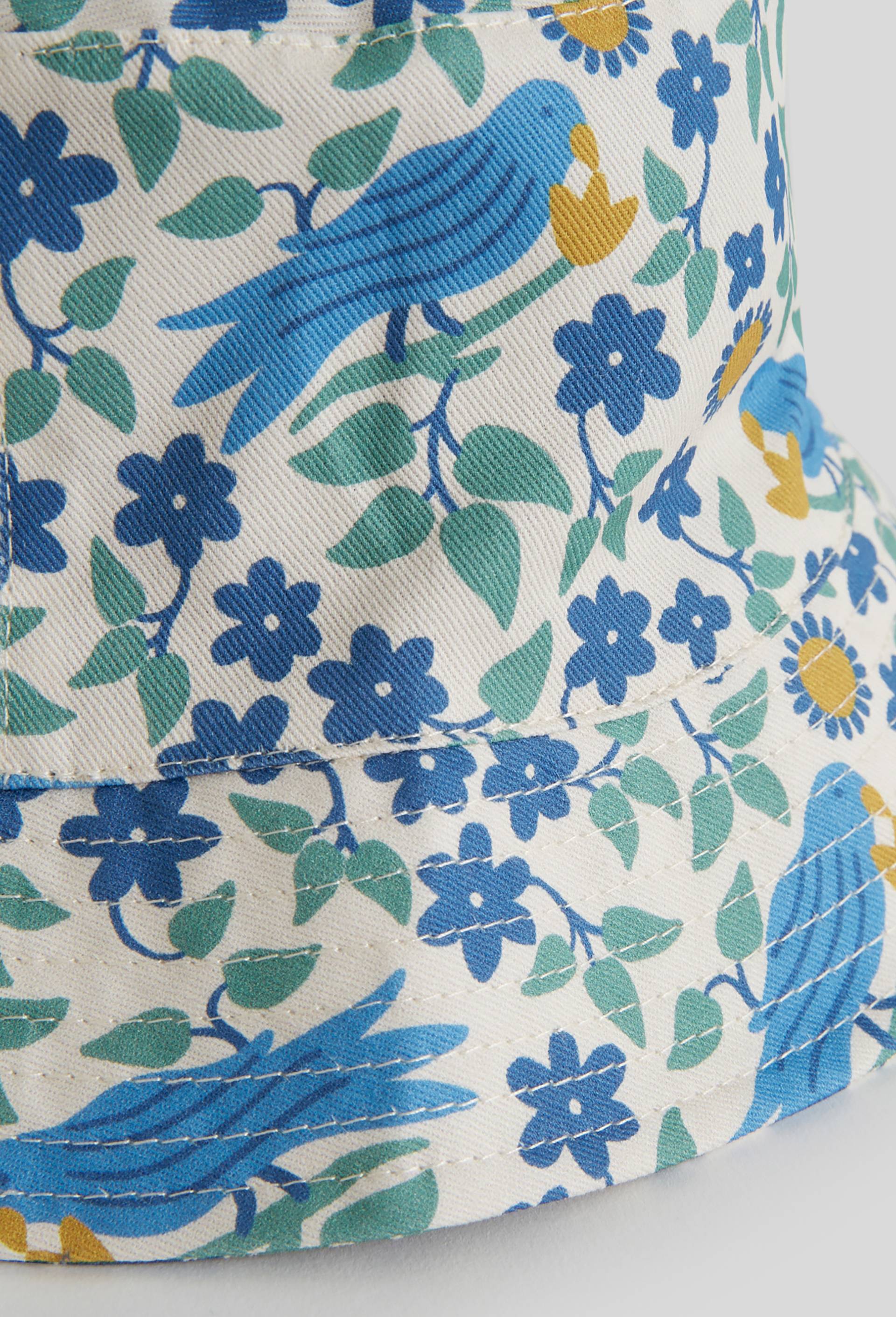 Bob réversible imprimé fleuri, Bleu, large image number 1