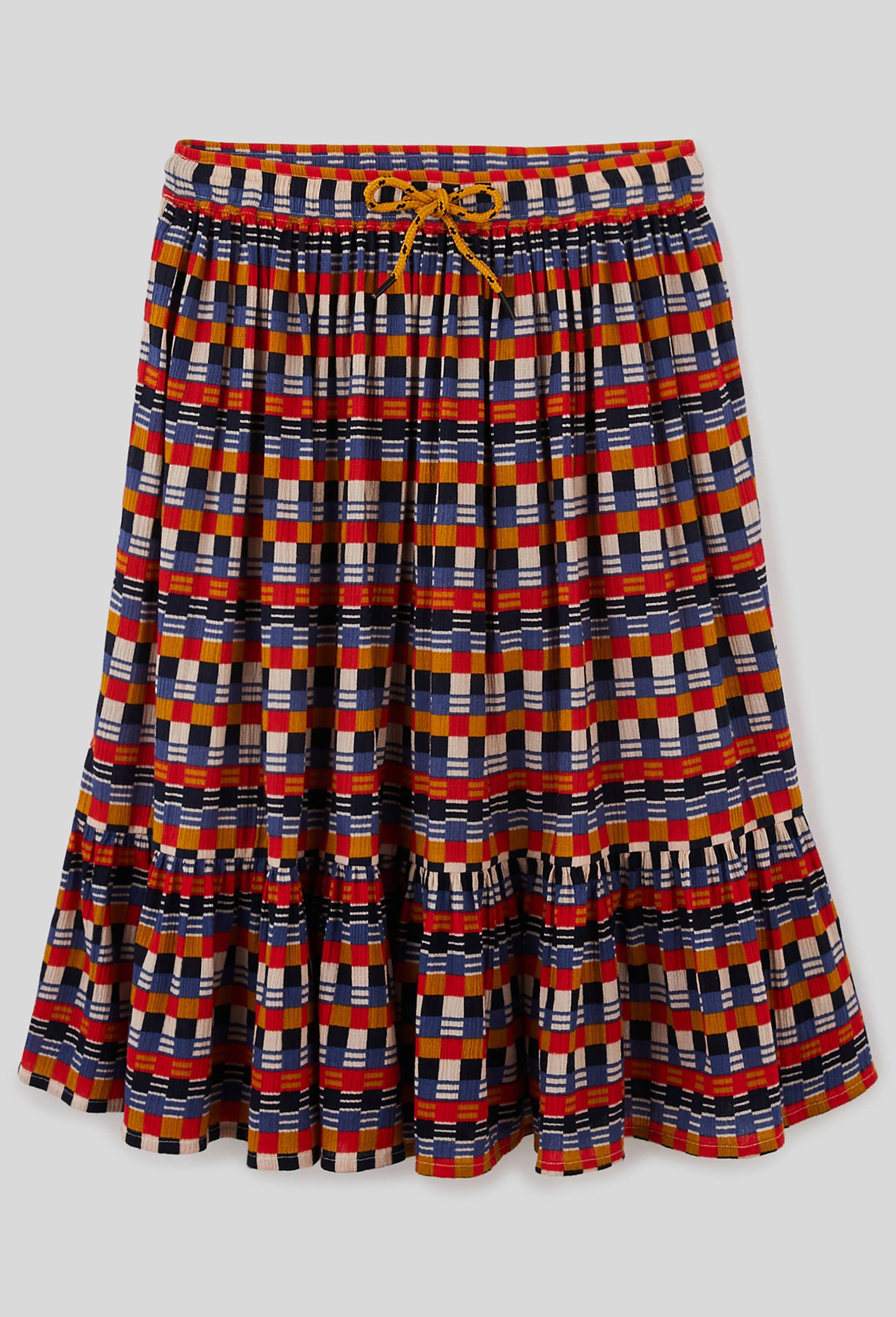 Jupe imprimée en coton, coton BIO, Beige clair, large image number 0