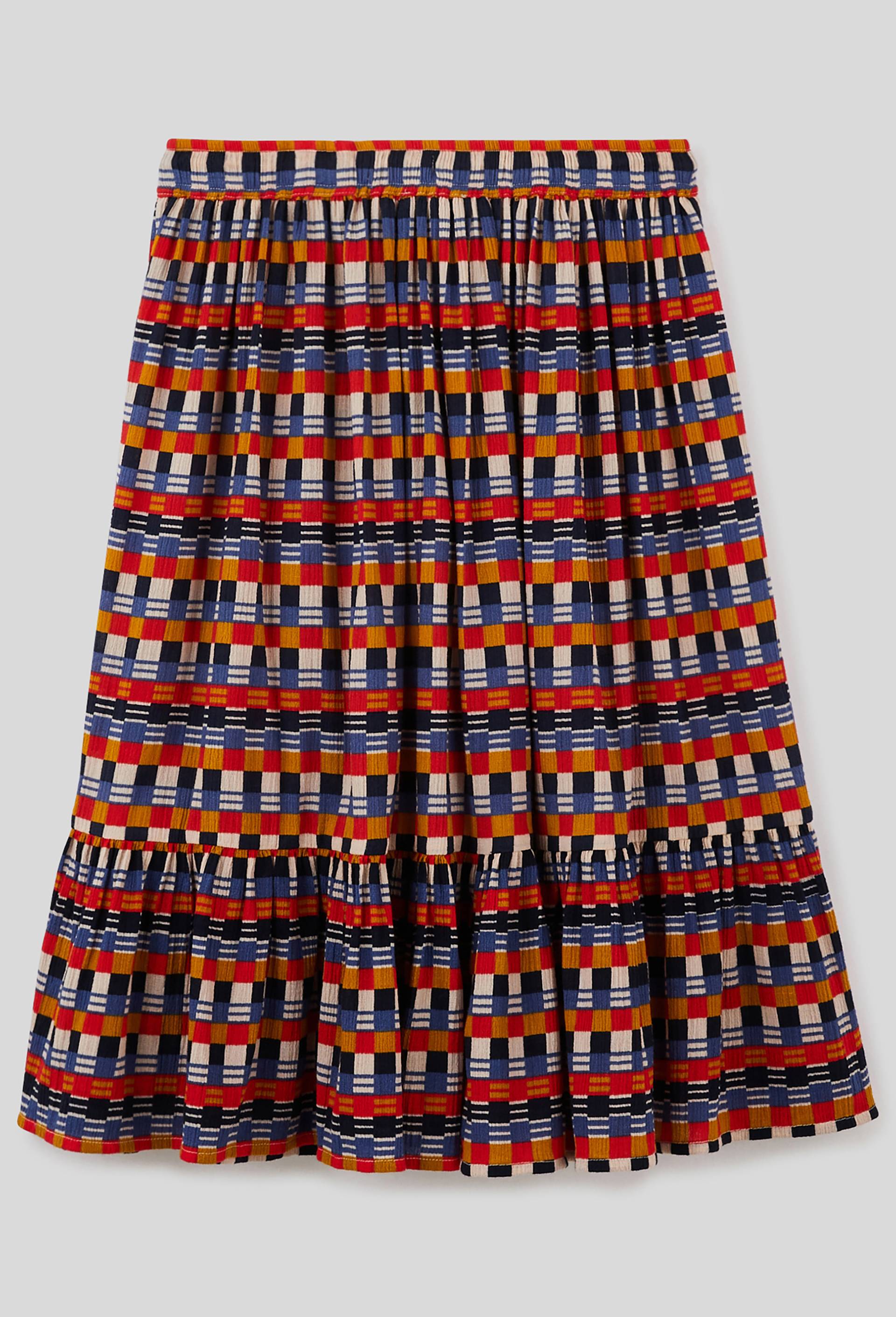 Jupe imprimée en coton, coton BIO, Beige clair, large image number 1