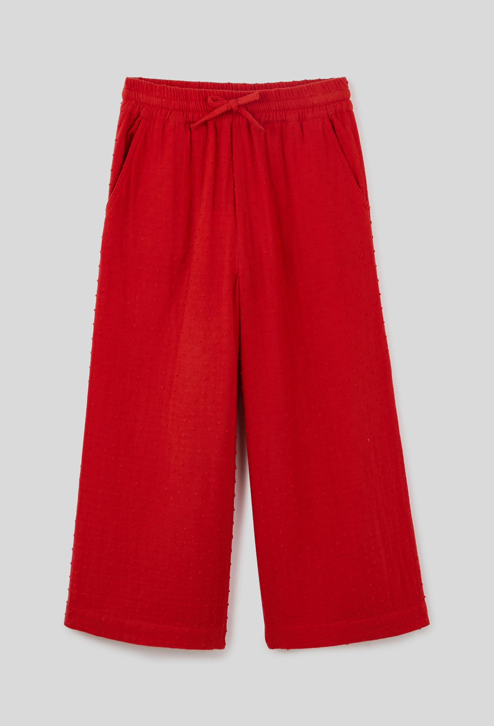 Pantalon large, coton BIO, Rouge, large image number 0.0
