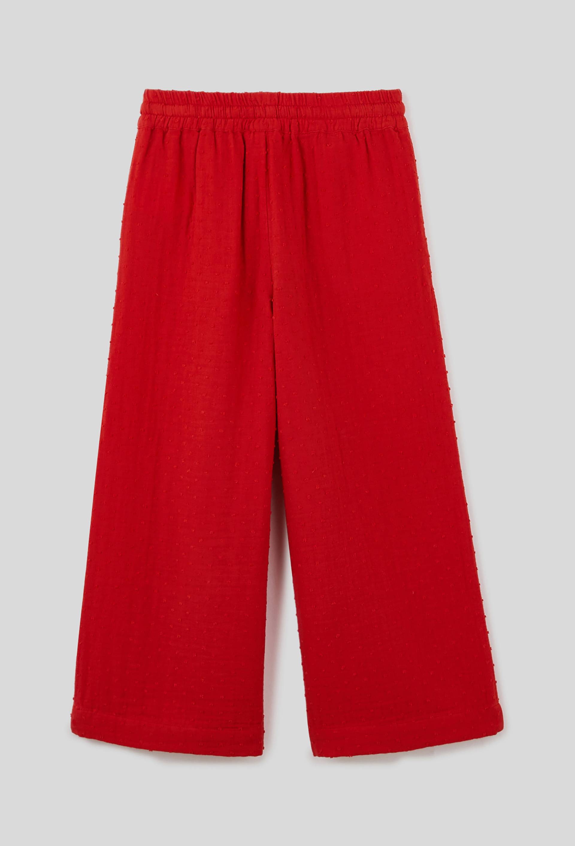 Pantalon large, coton BIO, Rouge, large image number 1