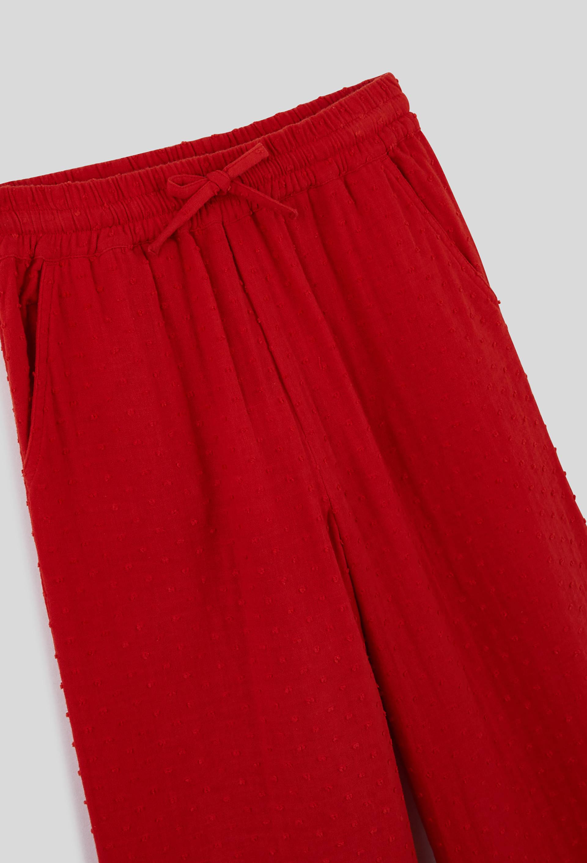 Pantalon large, coton BIO, Rouge, large image number 2.0