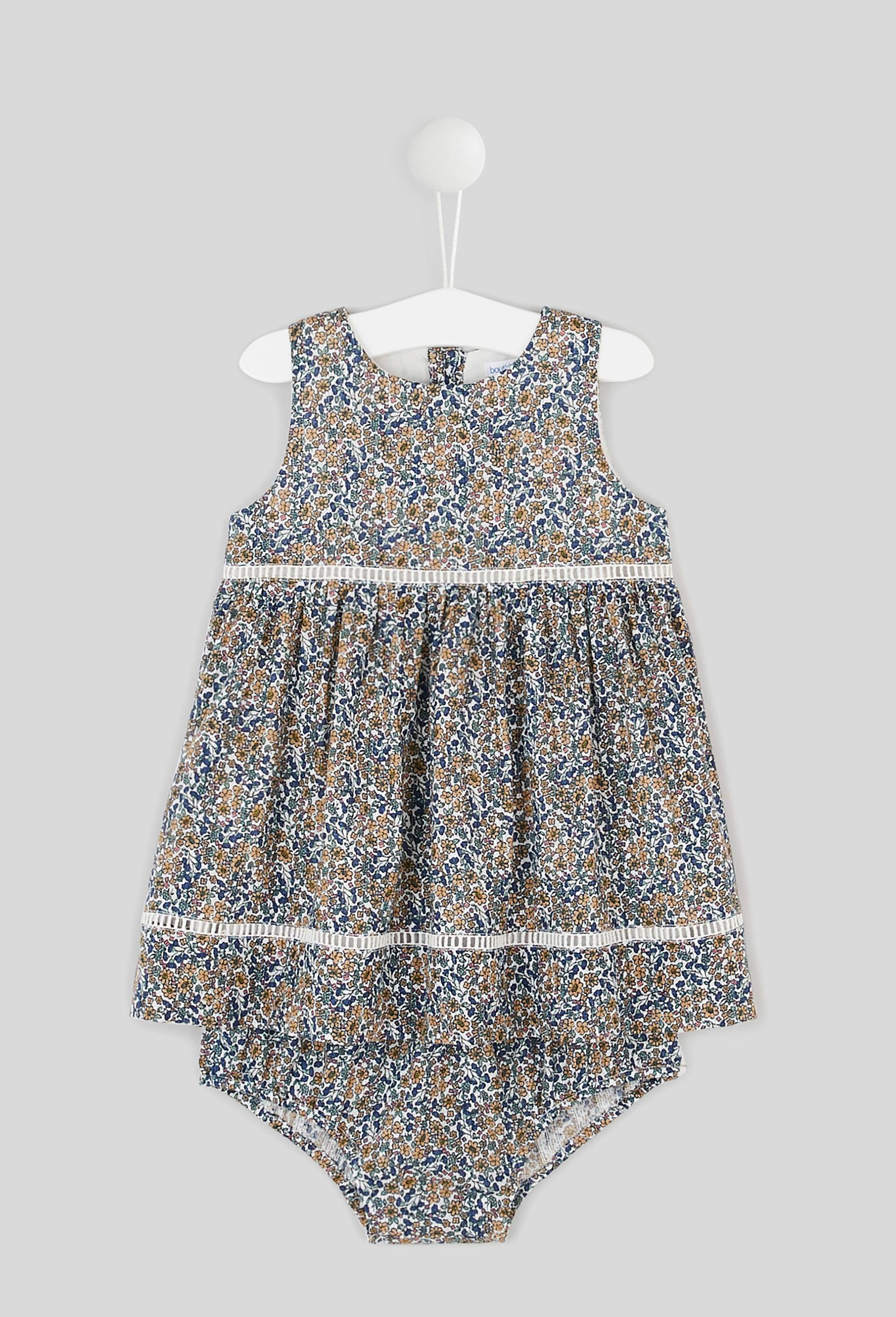 Robe avec bloomer imprimés en coton BIO GOTS, Ecru, swatch image