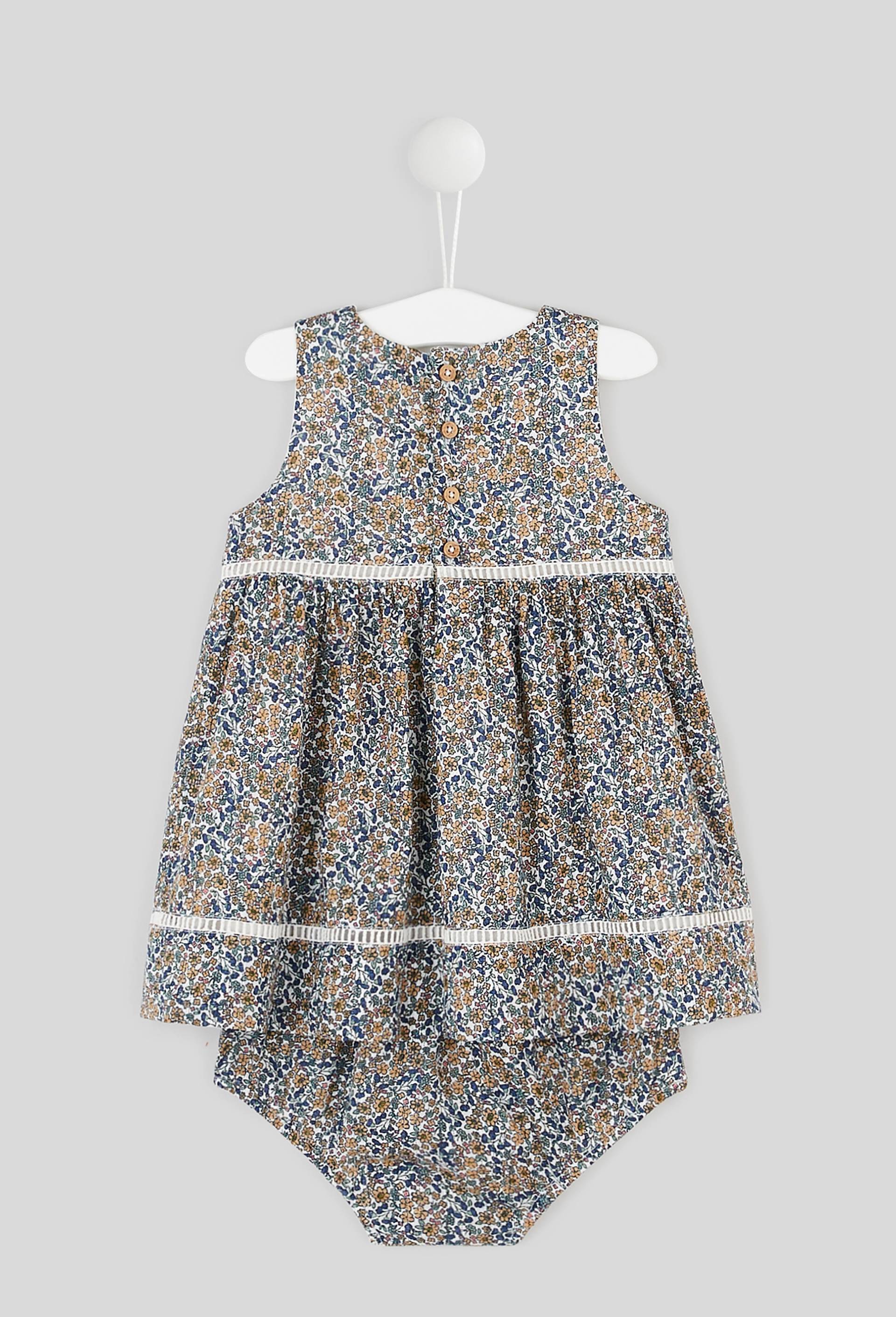 Robe avec bloomer imprimés en coton BIO GOTS, Ecru, large image number 1.0