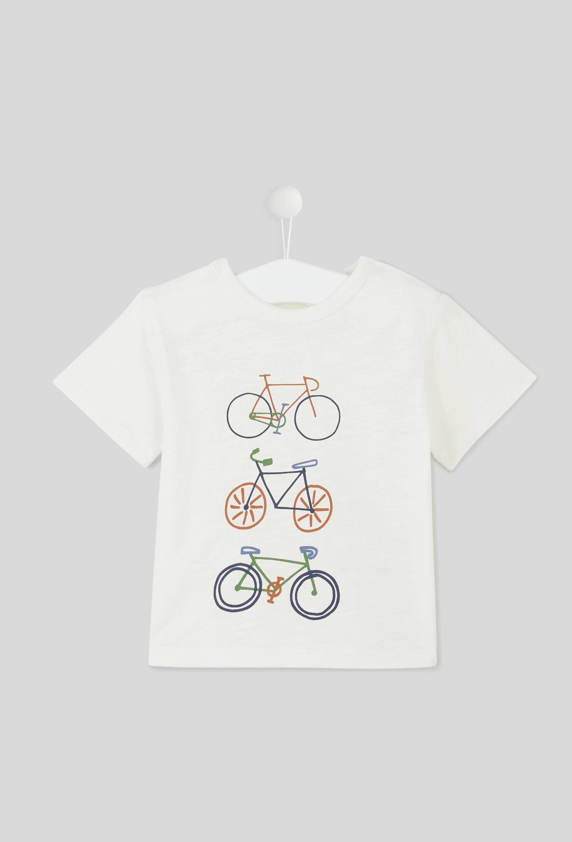 T.shirt manches courtes imprimé en coton BIO, certifié Oeko-Tex, Ecru, large image number 0