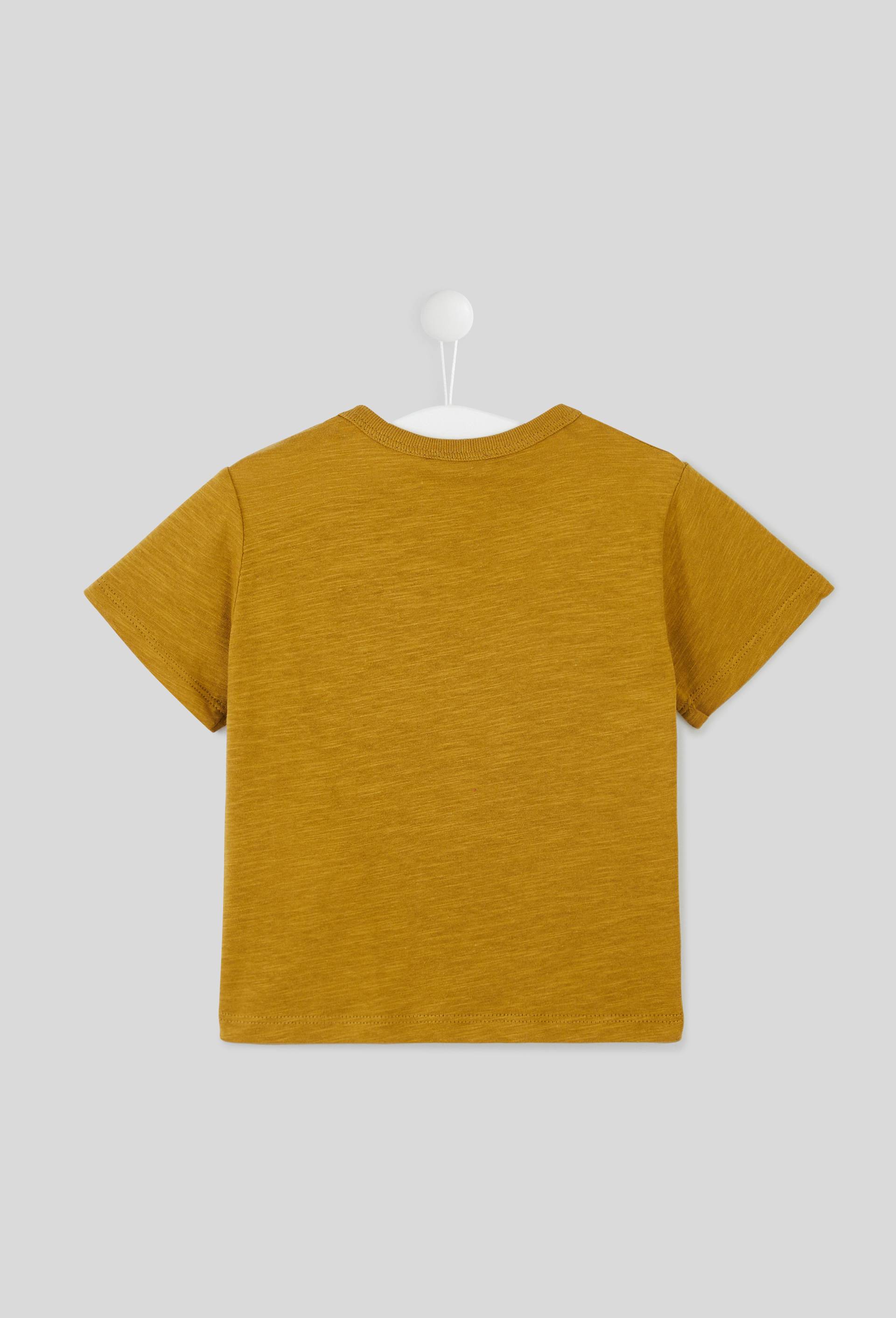 T.shirt manches courtes imprimé en coton BIO, Oeko-Tex, Jaune foncé, large image number 1