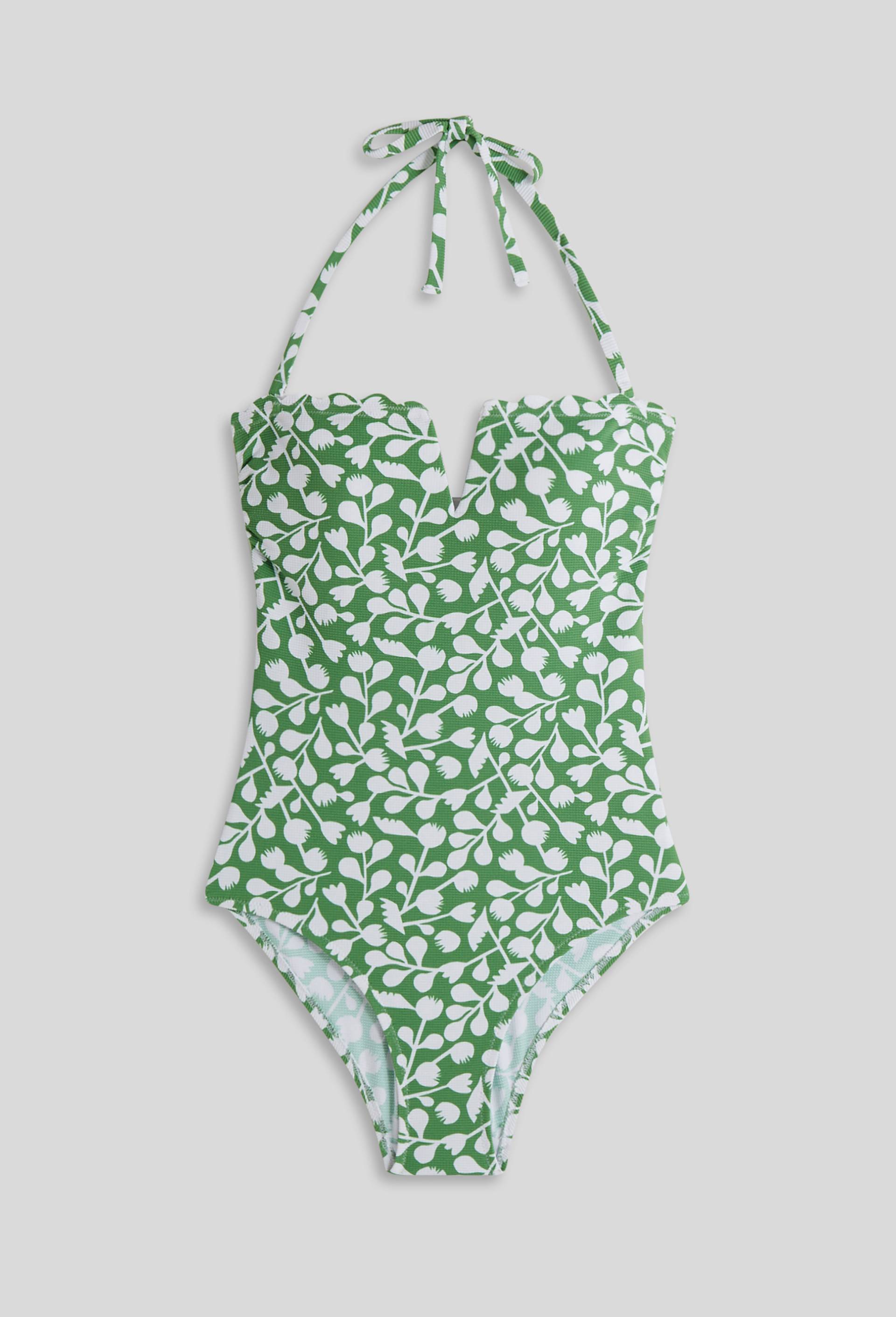 Maillot de bain 1 pièce, matière recyclée, Vert, large image number 2