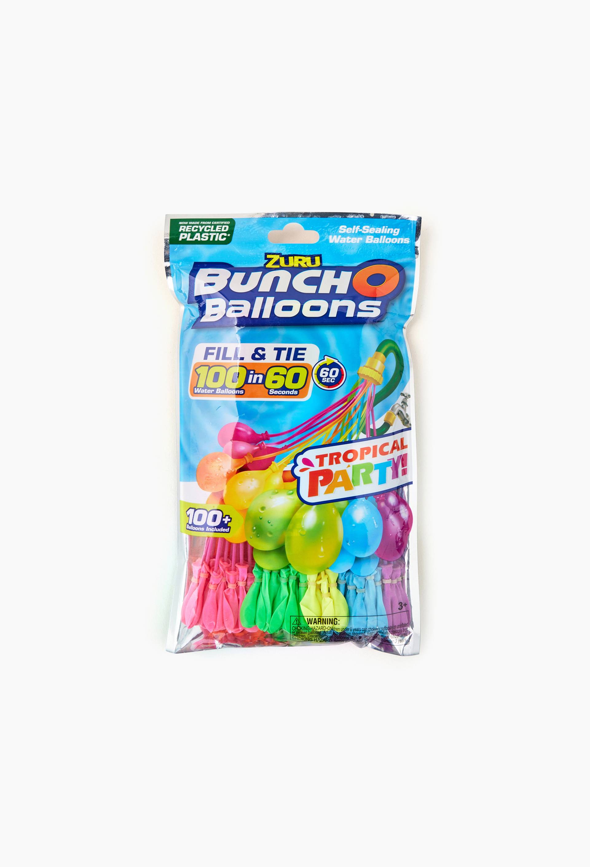 Tropical party pack de 3 grappes - 100 bombes &agrave; eau - Buncho balloons, Multicolore, large image number 0