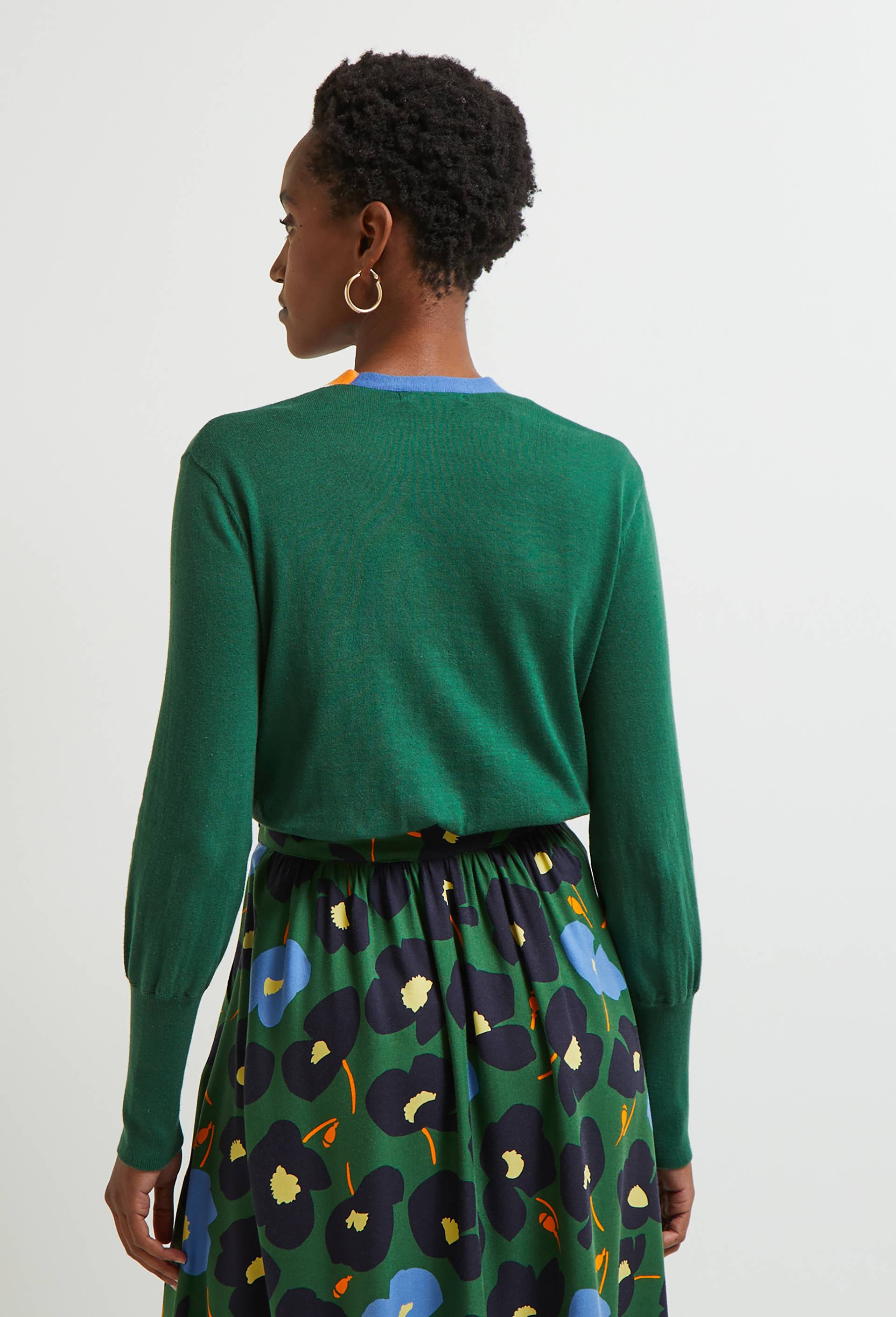 Cardigan boutonné en coton, Oeko-Tex, Vert foncé, large image number 1.0
