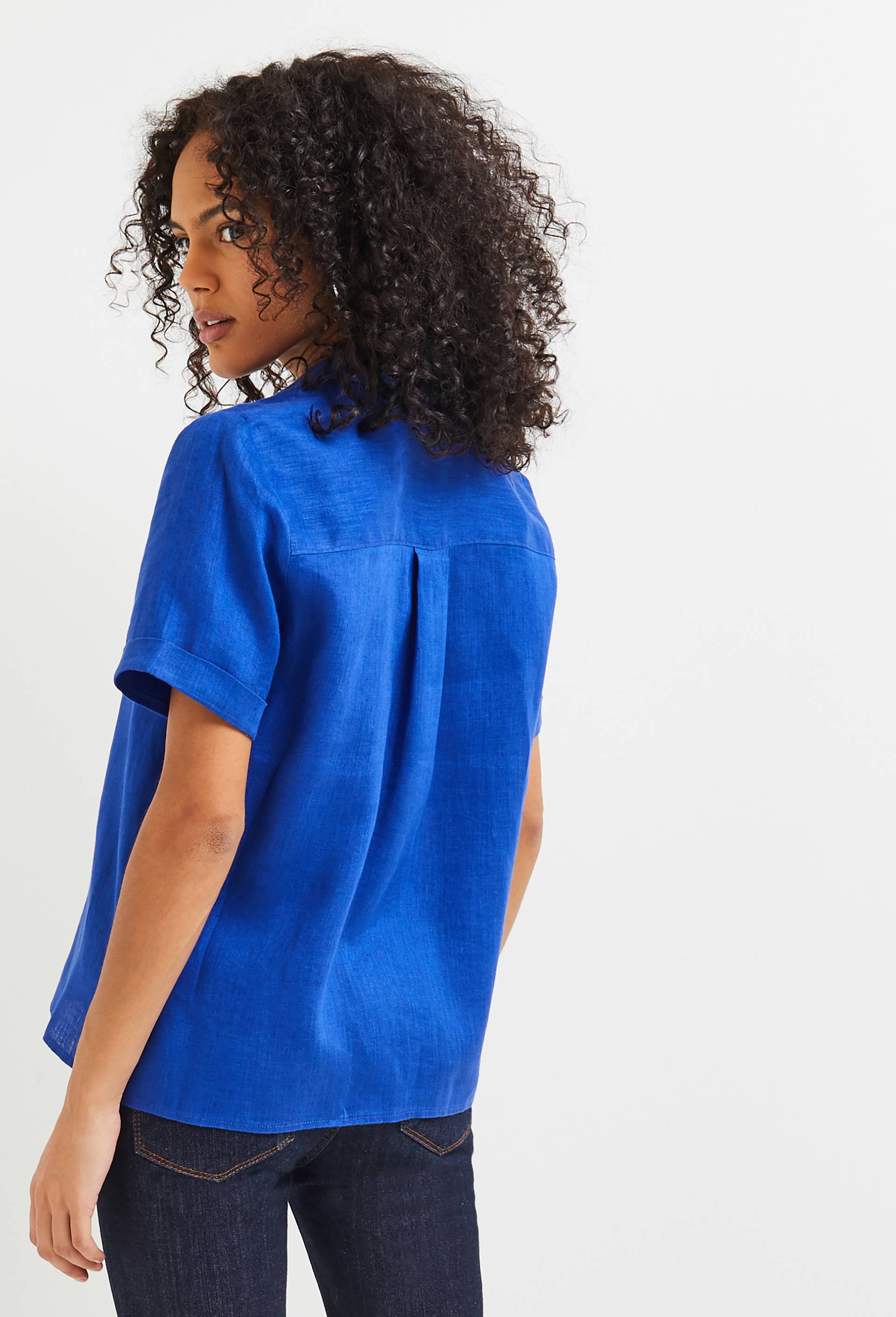 Chemise manches courtes en lin, European Flax, Bleu, large image number 1