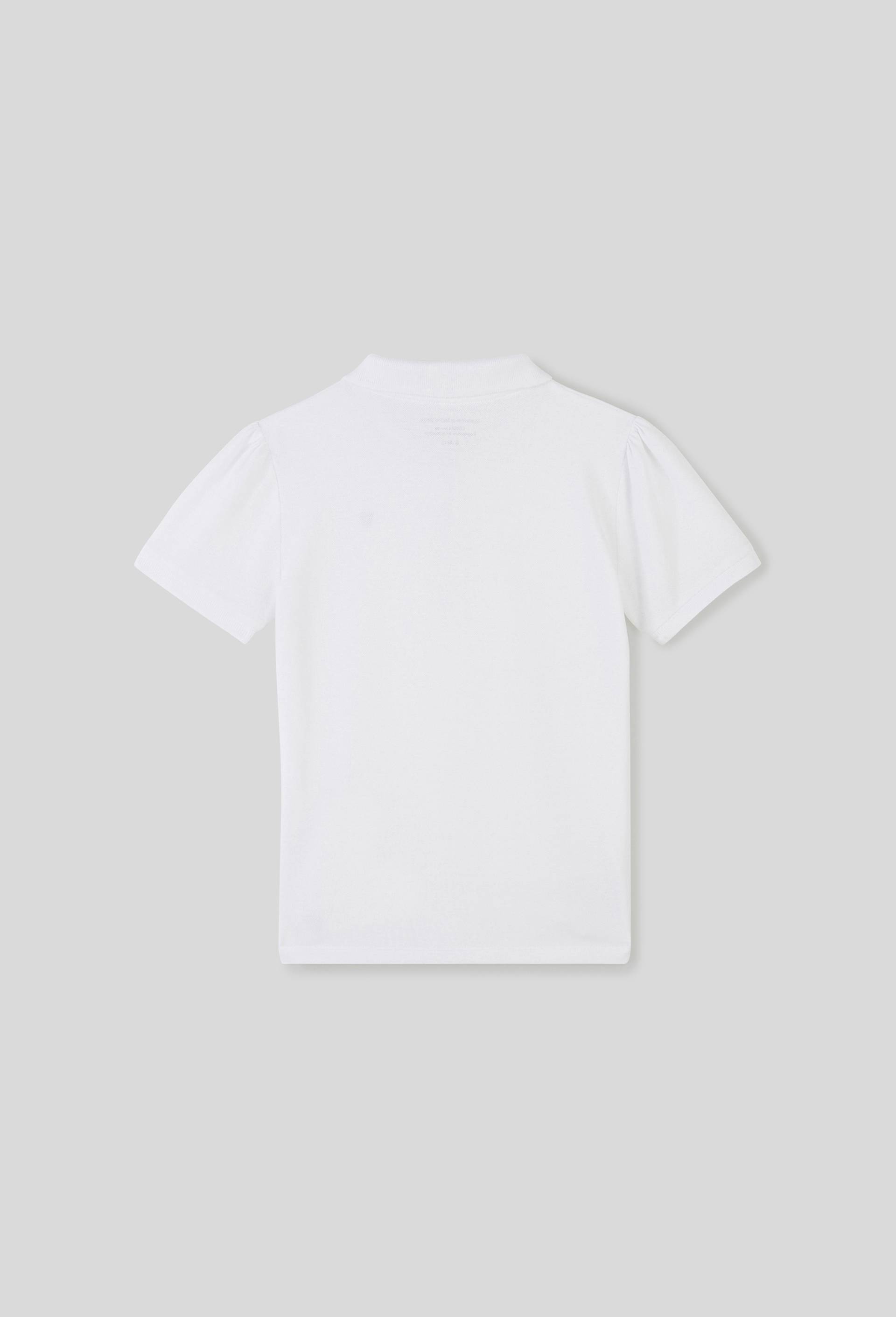 Polo manches courtes brodé, Coton BIO, Oeko-Tex, Blanc, large image number 1