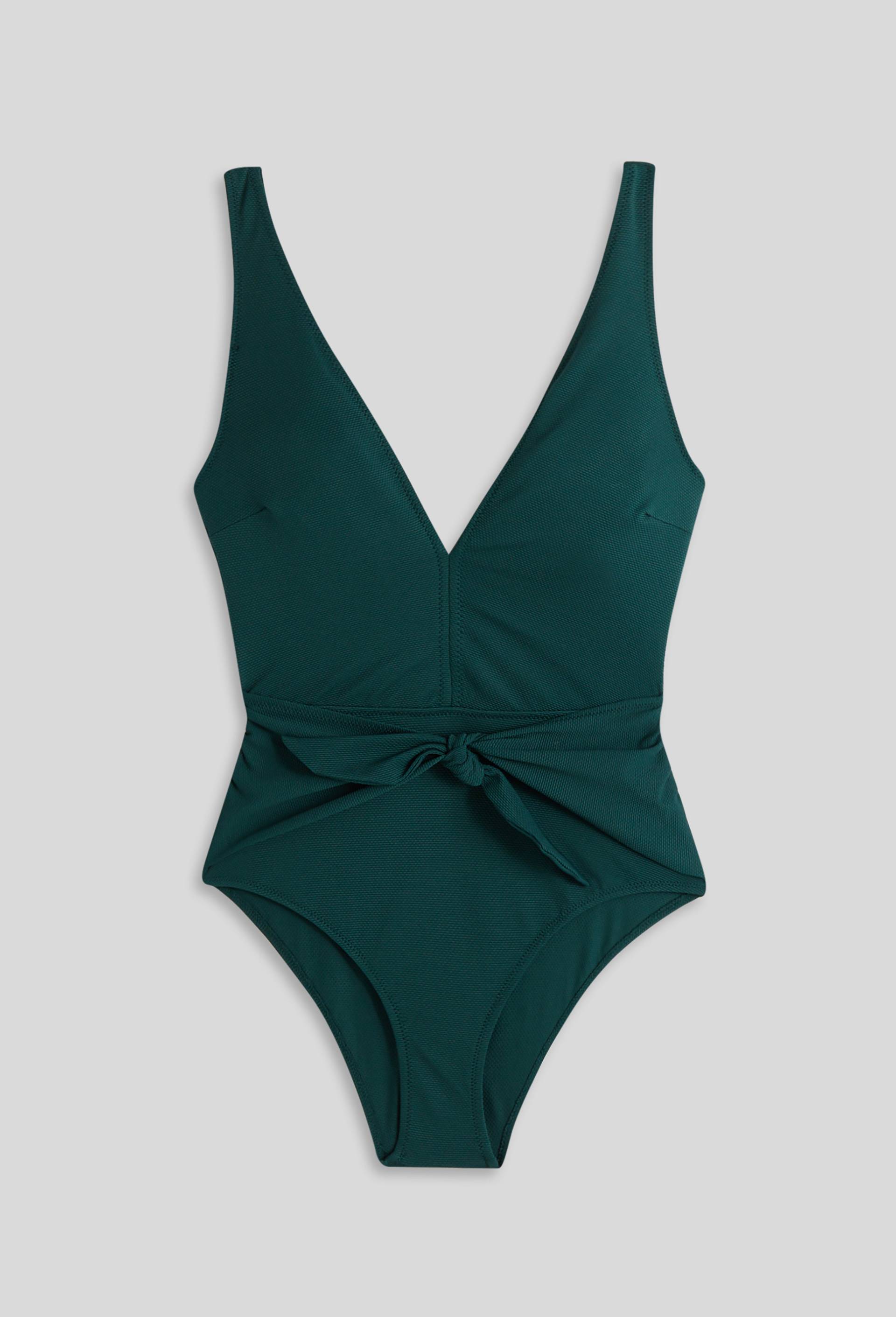 Maillot de bain 1 pièce, Oeko-Tex et matière recyclée, Vert foncé, large image number 2