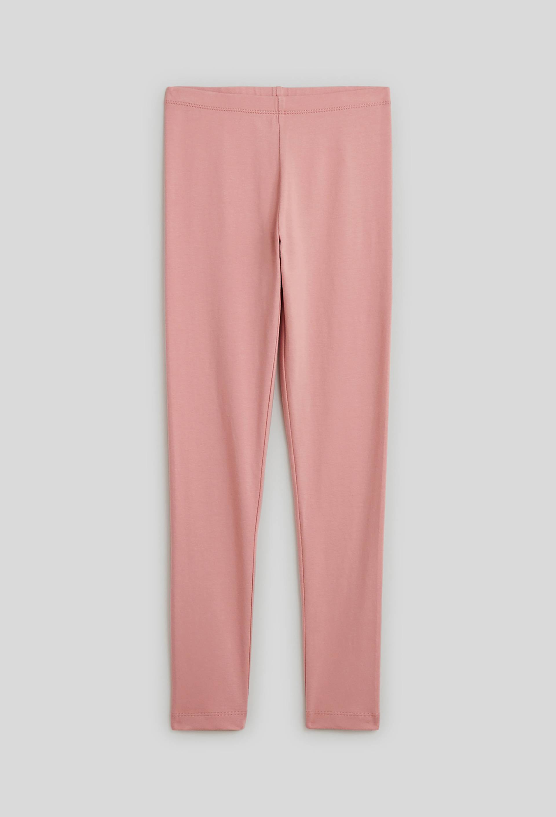 Legging uni contenant du coton BIO GOTS, Rose, large image number 0