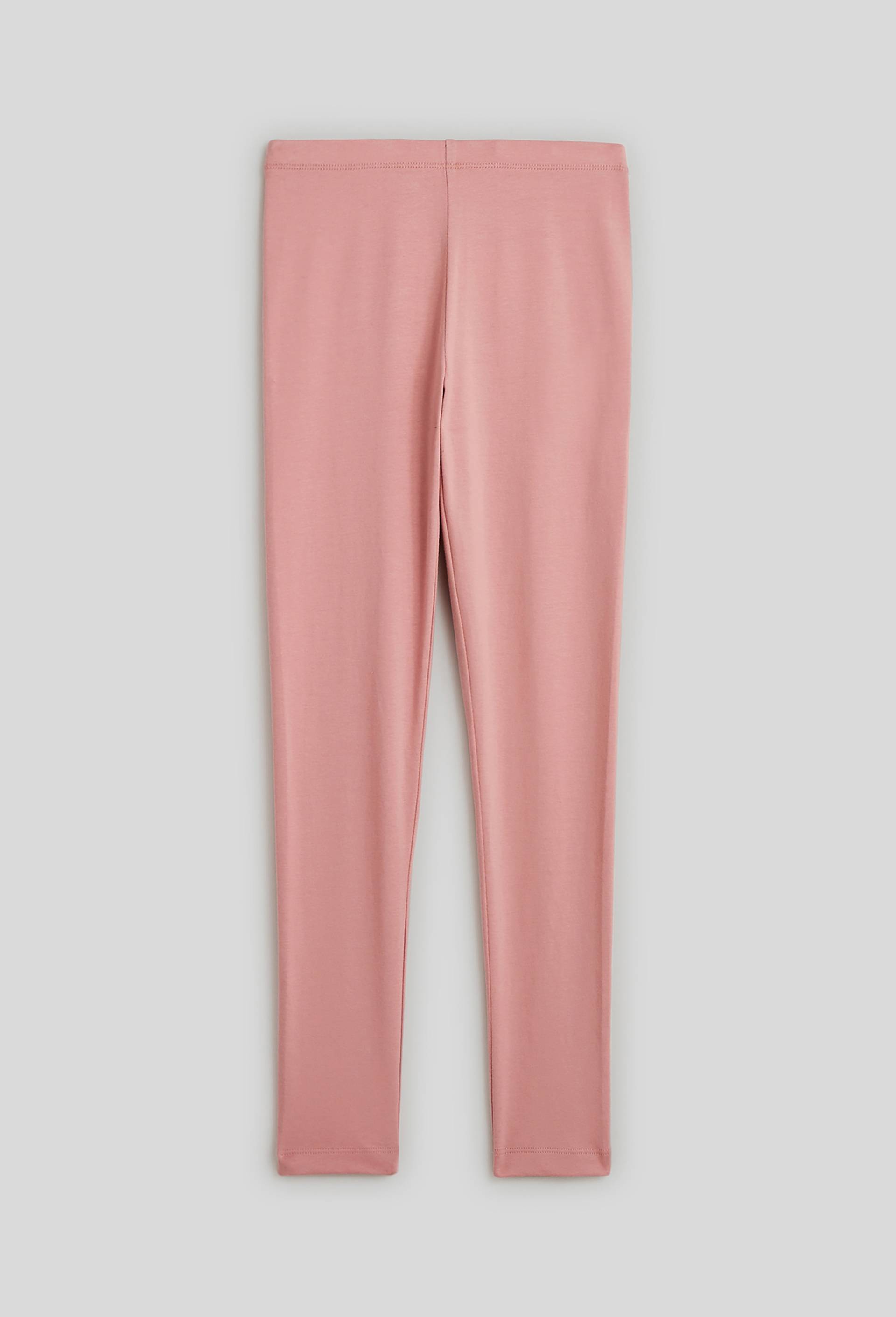 Legging uni contenant du coton BIO GOTS, Rose, large image number 1
